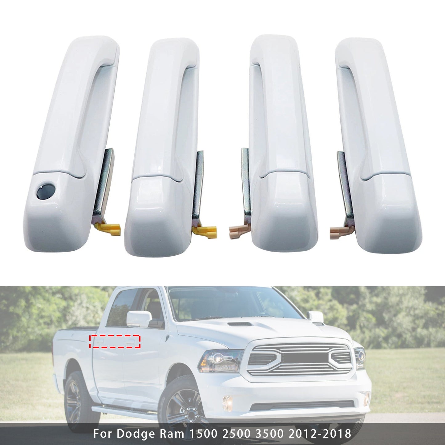 2012-2018 Dodge Ram 1500 2500 3500 4pcs Door Handles 1GH21GW7AF 1GH18GW7AD