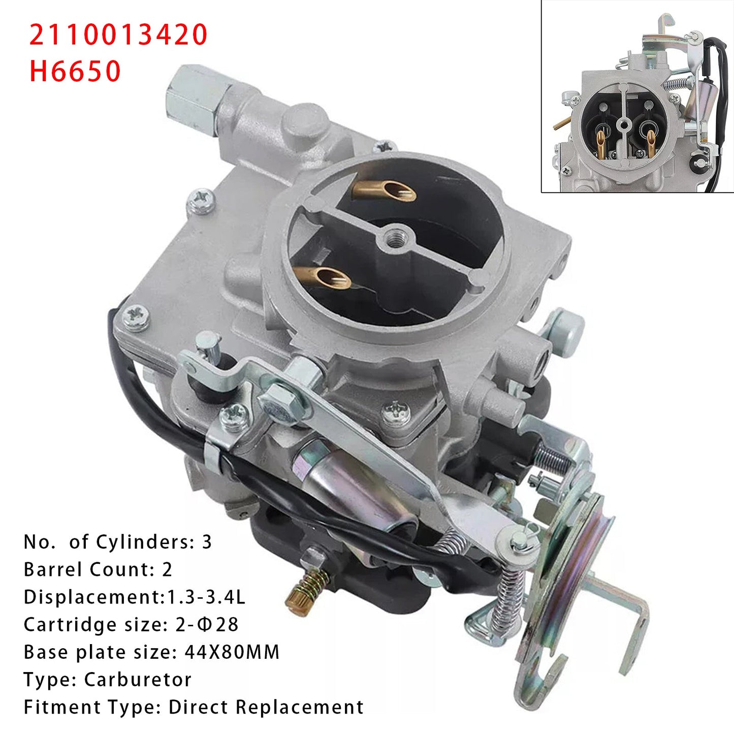 Carburetor 21100-13420 H6650 For Toyota Forklift Corolla Liteace 1982-1989