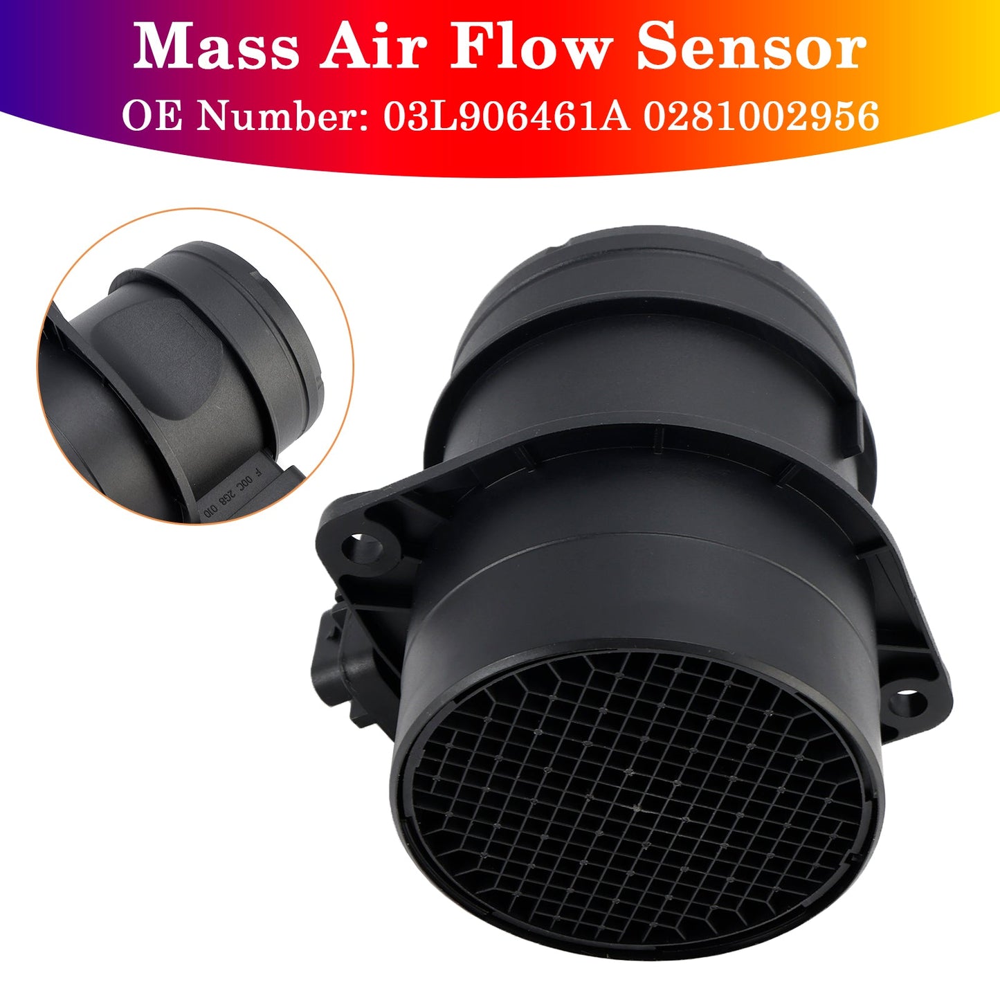 Mass Air Flow Sensor 03L906461A 0281002956 For VW AUDI SEAT SKODA 2.0 TDI