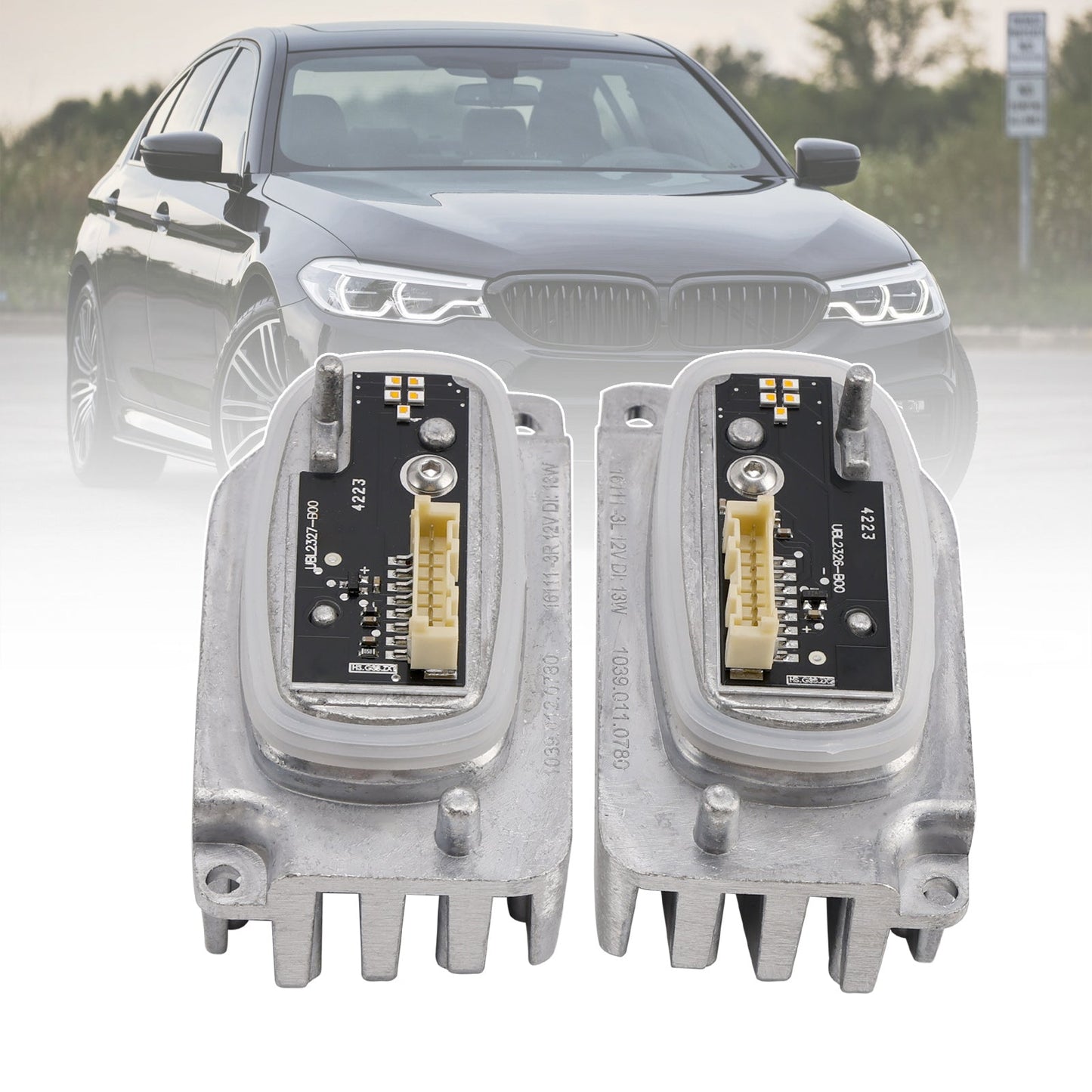 2PCS Adaptive LED Headlight Turn Signal Light 63117214942, 63117214941 For BMW 5' G30 G31 G38