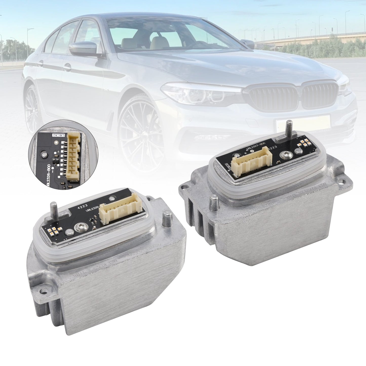 2PCS Adaptive LED Headlight Turn Signal Light 63117214942, 63117214941 For BMW 5' G30 G31 G38