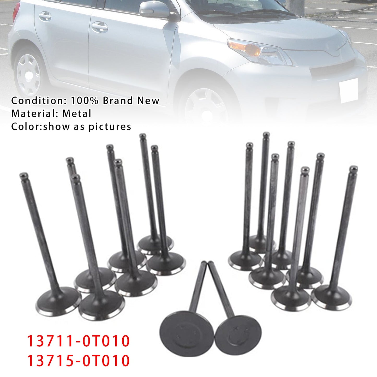 Kit de válvulas de admisión y escape de 16 piezas para Scion Toyota L4 1.8L DOHC 2ZR-FE 2008-2015