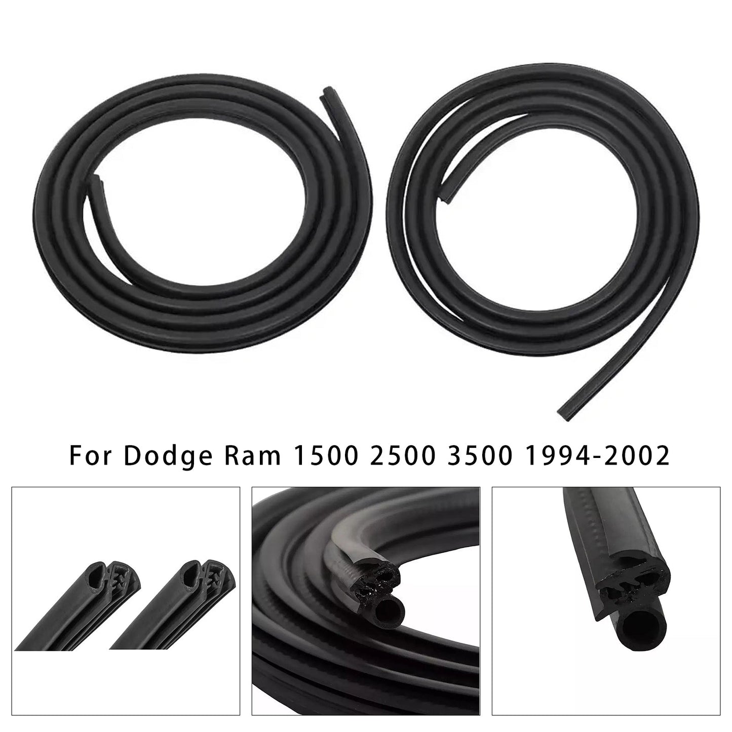 2PCS Front Door Weatherstrip Seal For Dodge Ram 1500 2500 3500 1994-2002