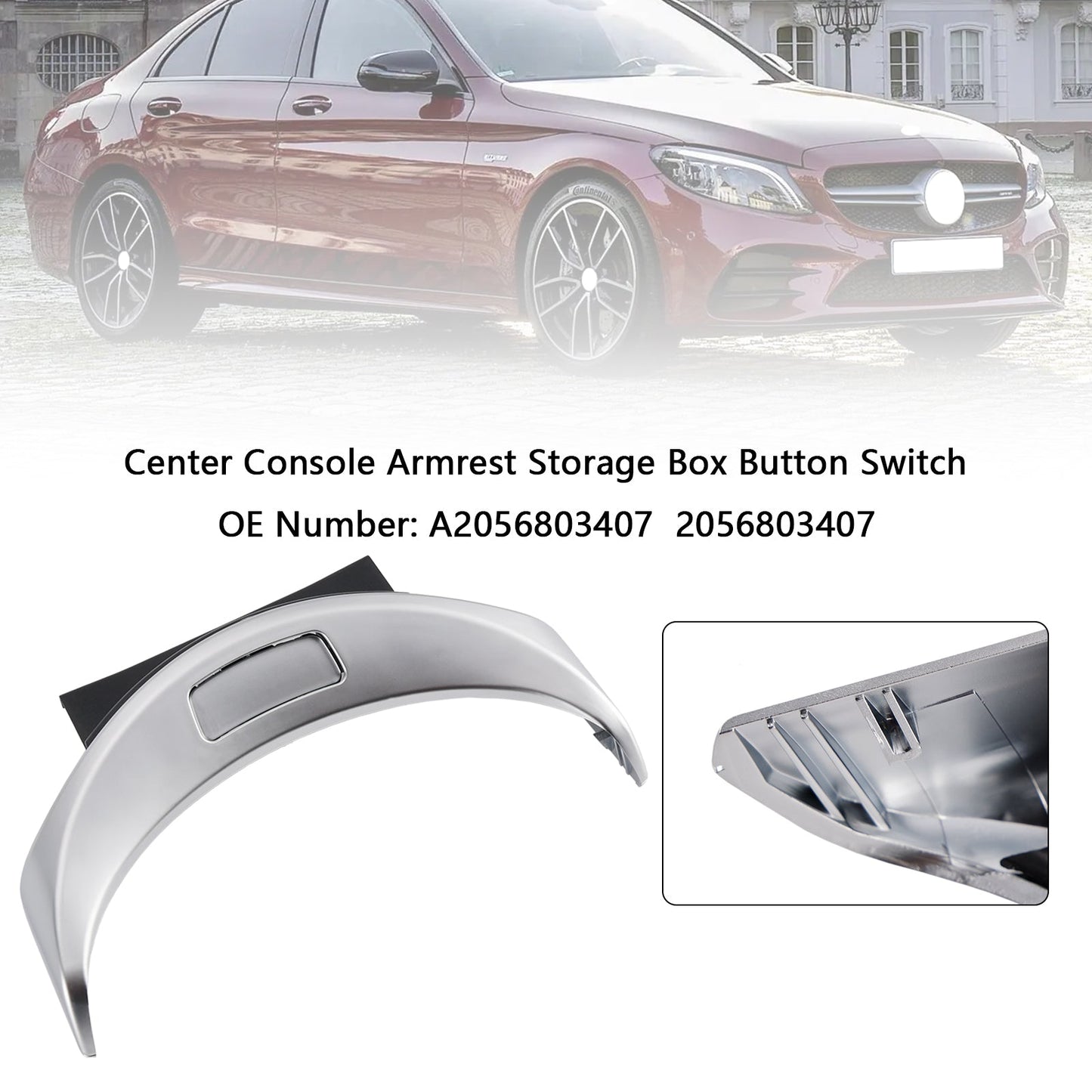 2015-2020 Mercedes C-CLASS W205 C180 C200 C260 C300 C43 C63 A2056803407 Center Console Armrest Storage Box Button Switch 2056803407