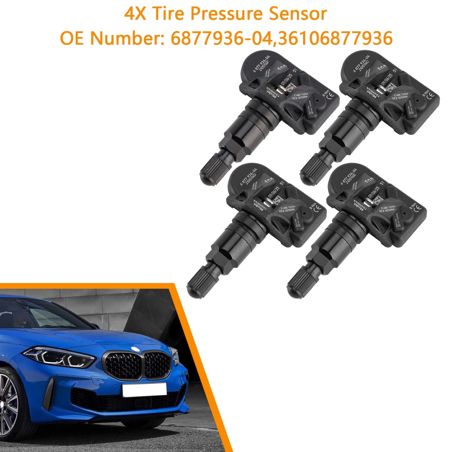 BMW 5 Series G30 G31 F40 3 Series G20 G21 6877936 4X Tire Pressure Sensor