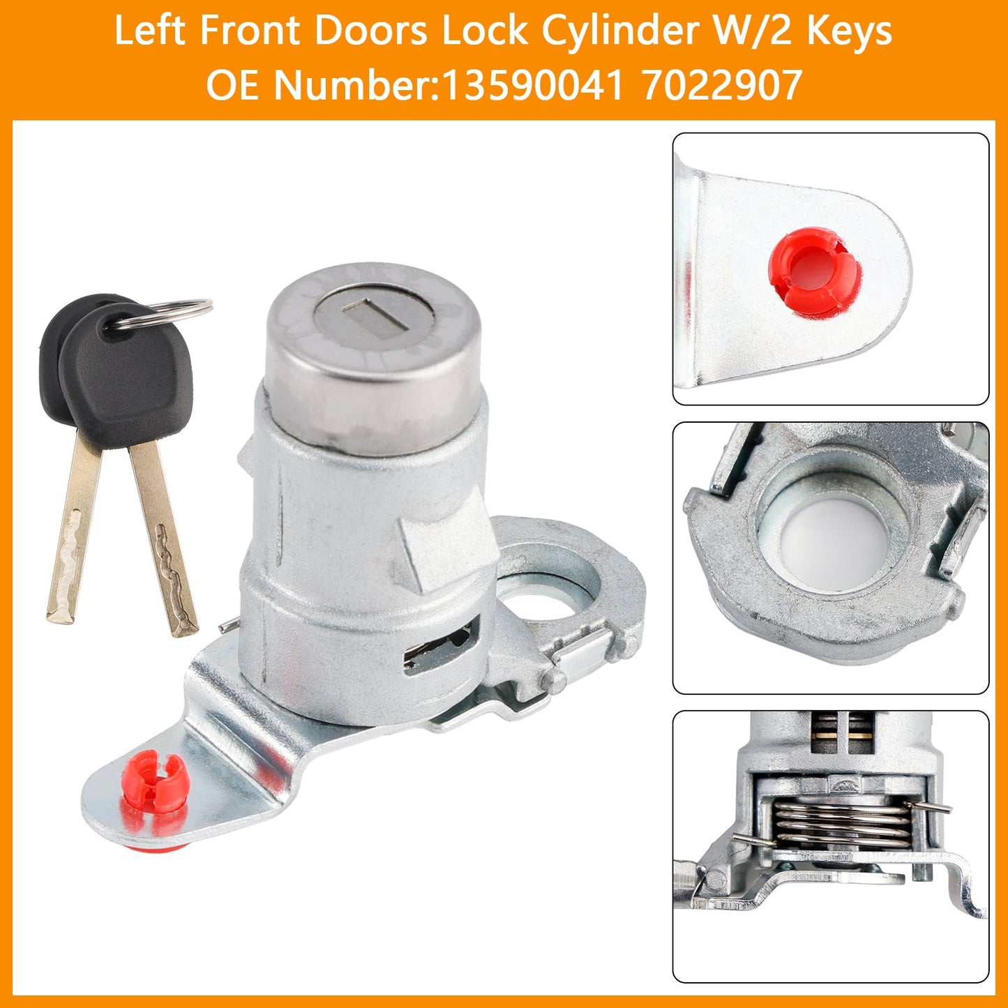 Single Door Lock Cylinder W/2 Keys 13590041 7022907 For Chevy Camaro Tahoe