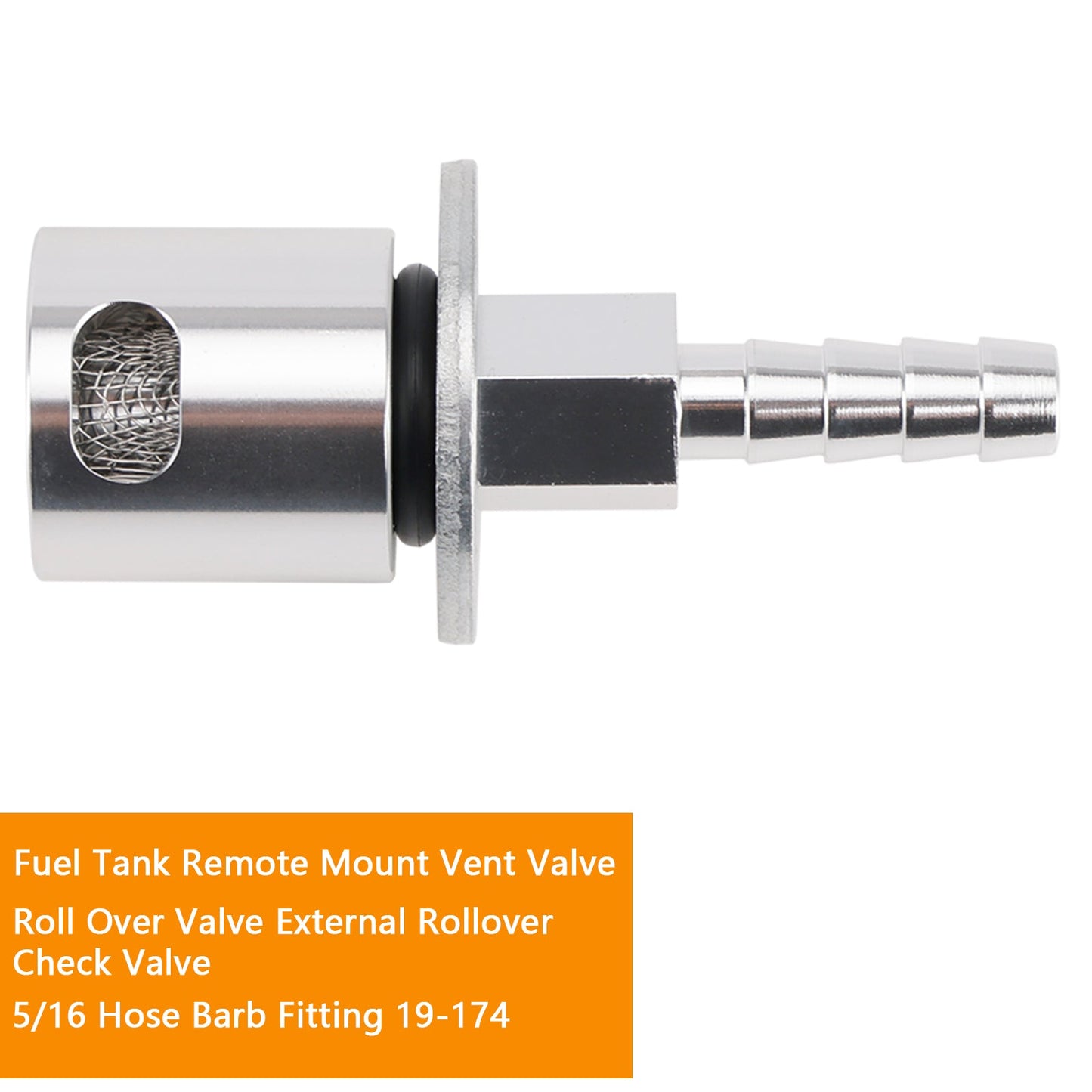 Fuel Tank Remote Mount Vent Valve Roll Over Valve External Rollover Check Valve 5/16 Hose Barb Fitting 19-174