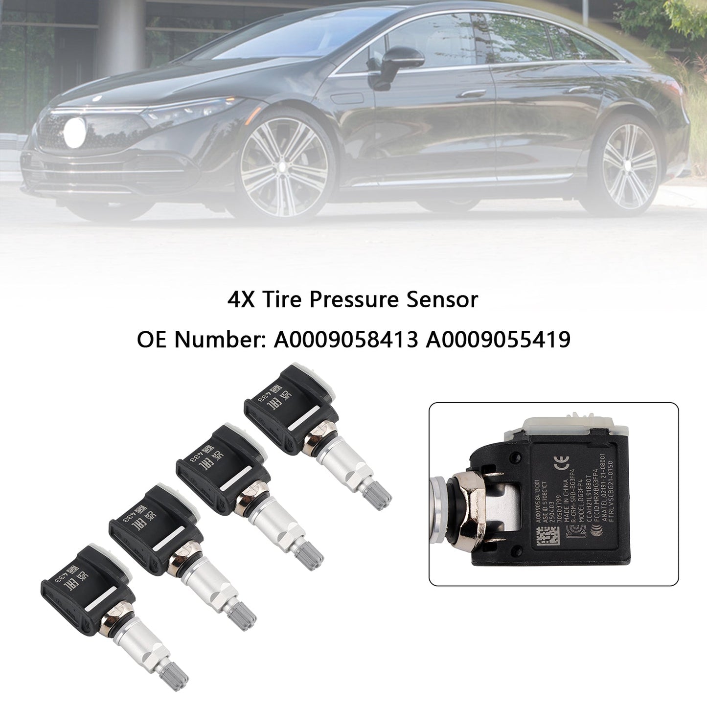 4x Tire Pressure Sensor A0009058413 A0009055419 For Mercedes E Class W214 S214
