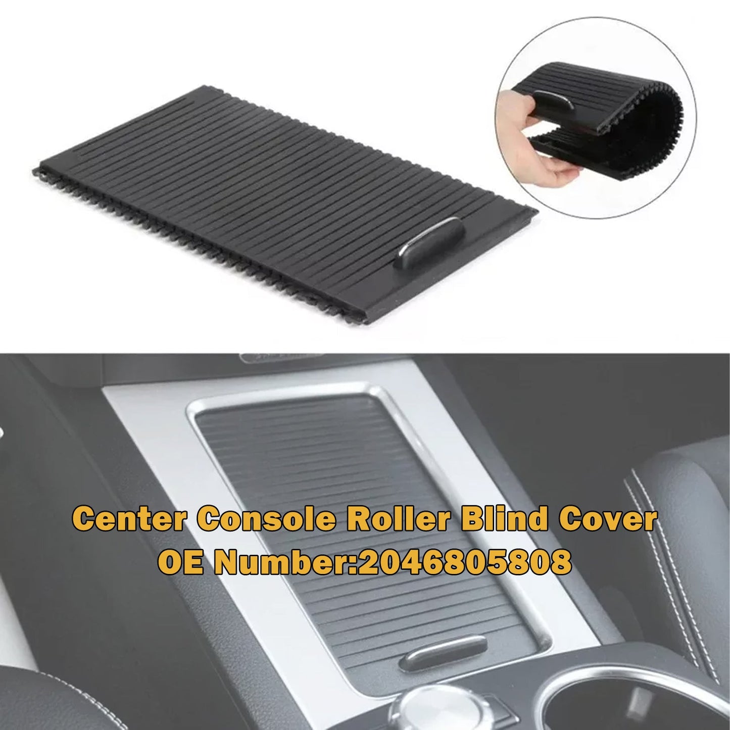 2008-2015 Mercedes Benz X204 GLK Center Console Roller Blind Cover Black 2046805808