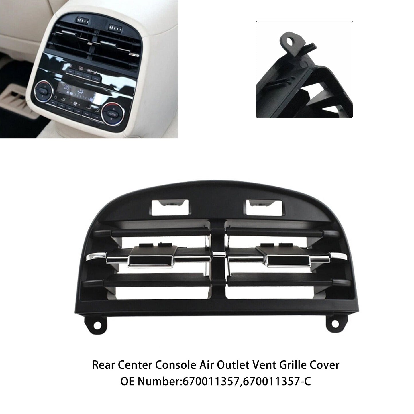 Maserati Quattroporte 2013-2020 670011357 Maserati Quattroporte 2013-2020 Rear Center Console Air Outlet Vent Grille Cover