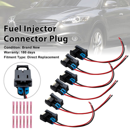 Chevy Ford 6PCS Fuel Injector Connector Pigtail Plug Wiring Harness
