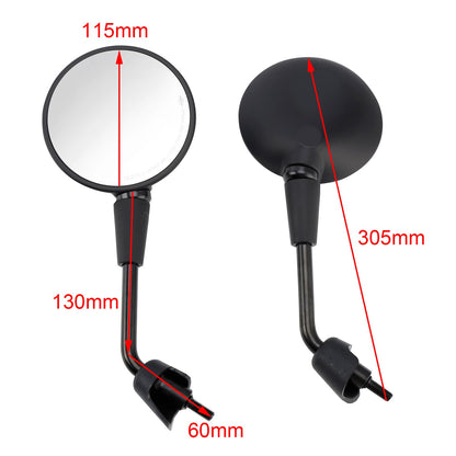 Vespa Primavera 50 125 150 Rearview Mirrors Left and Right M8 Shorty Black