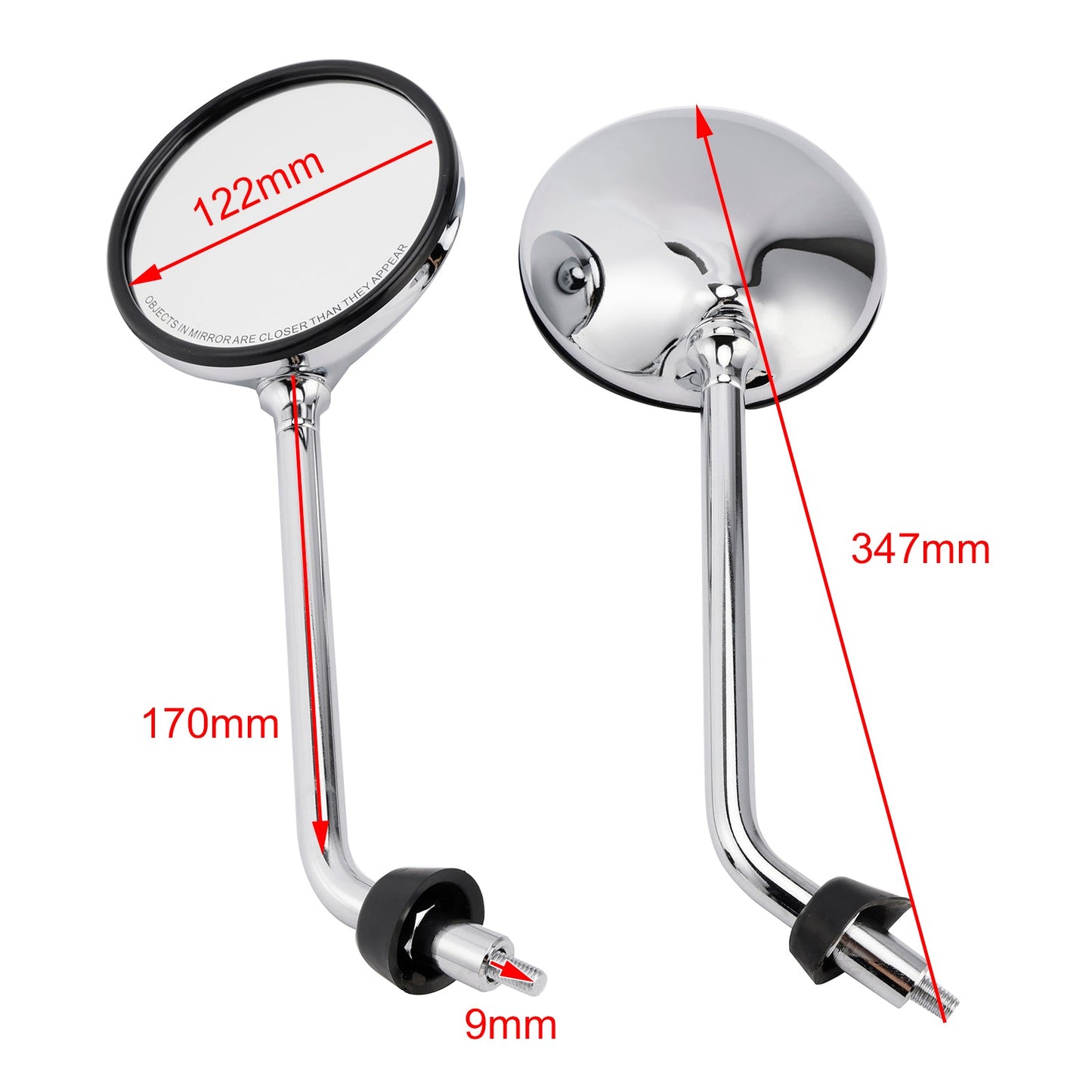 2005-2013 Piaggio Vespa LX 50 125 150 2T 4T Rearview Mirrors Left and Right M8