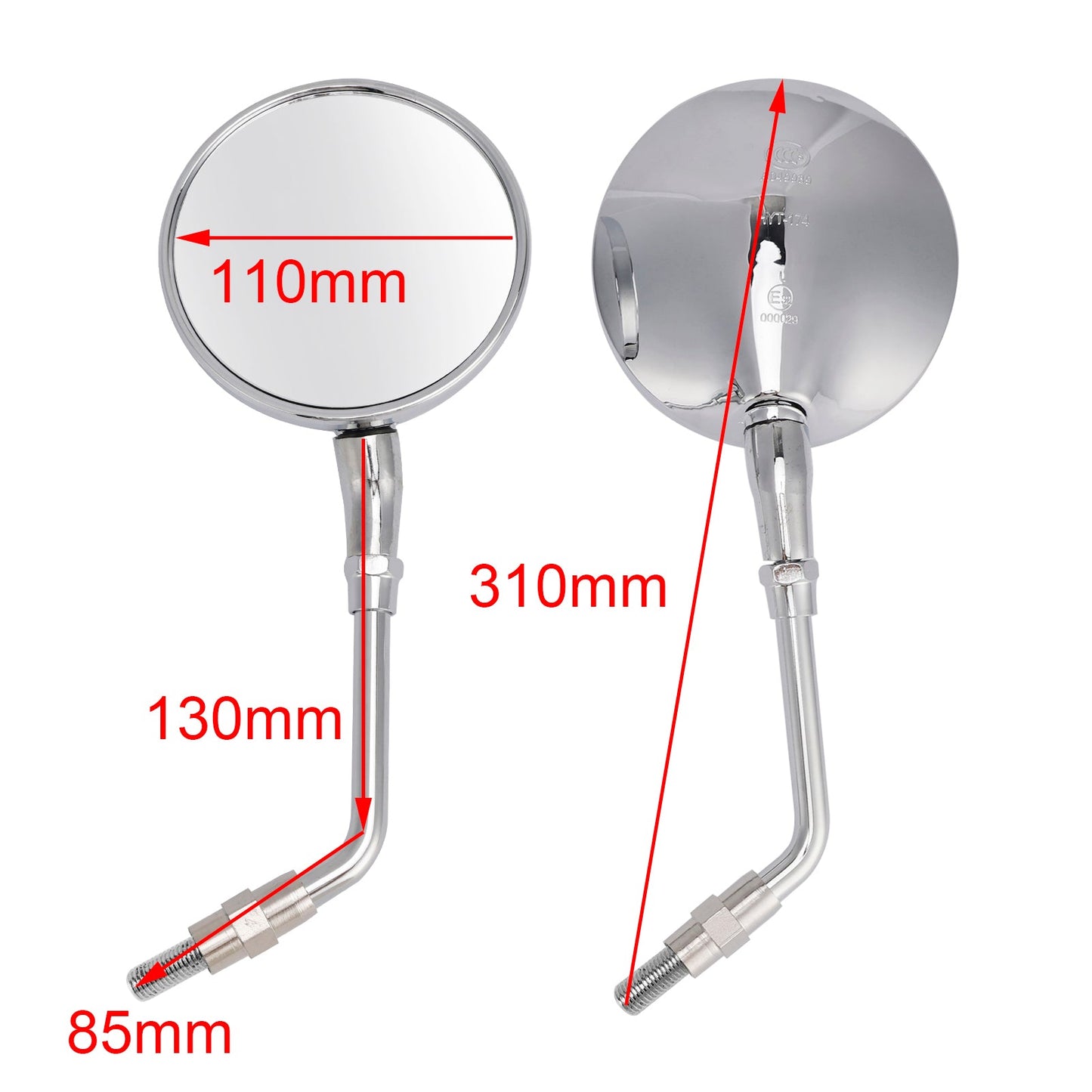 Honda CB 400 N CB 500 CB 1100 Rearview Mirrors Left and Right M10