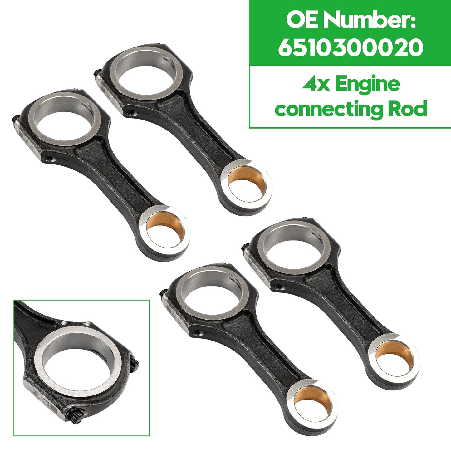 Mercedes-Benz OM651 W176 C117 W212 C218  4x Engine connecting Rod 6510300020