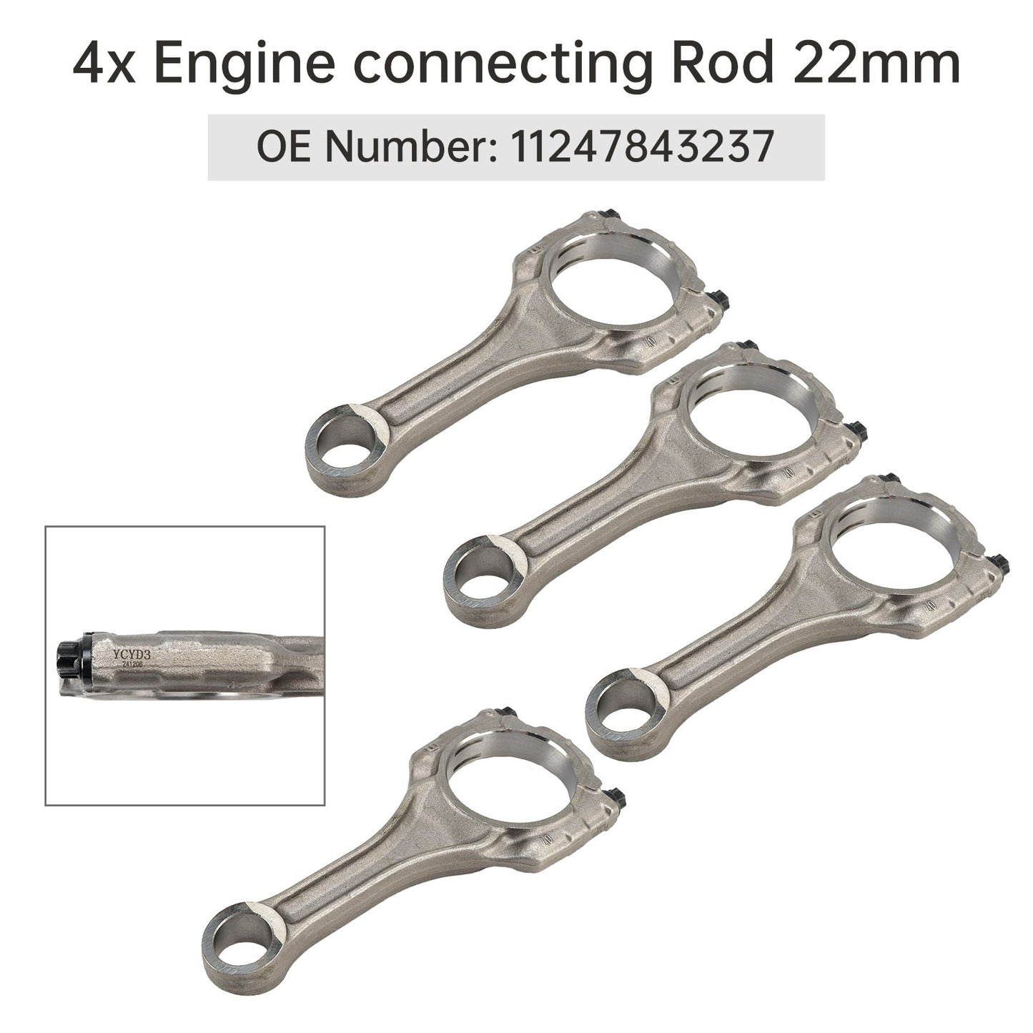 BMW 550i 650i F07 F10 F85 N63N S63N 4.4 V8 4PCS Engine connecting Rod 22mm