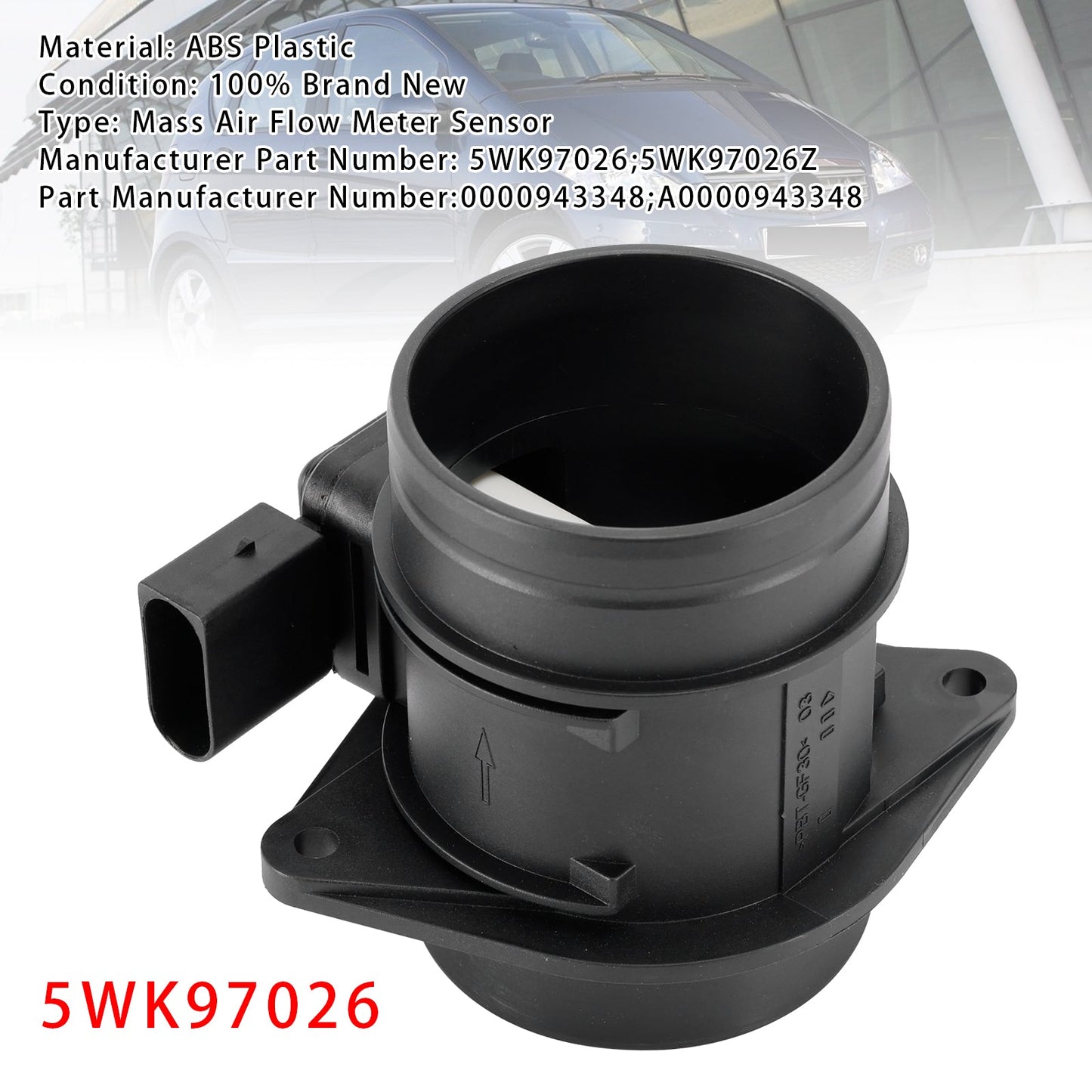 Mercedes-Benz A B W245 W169 5WK97026 Mass Air Flow Meter Sensor