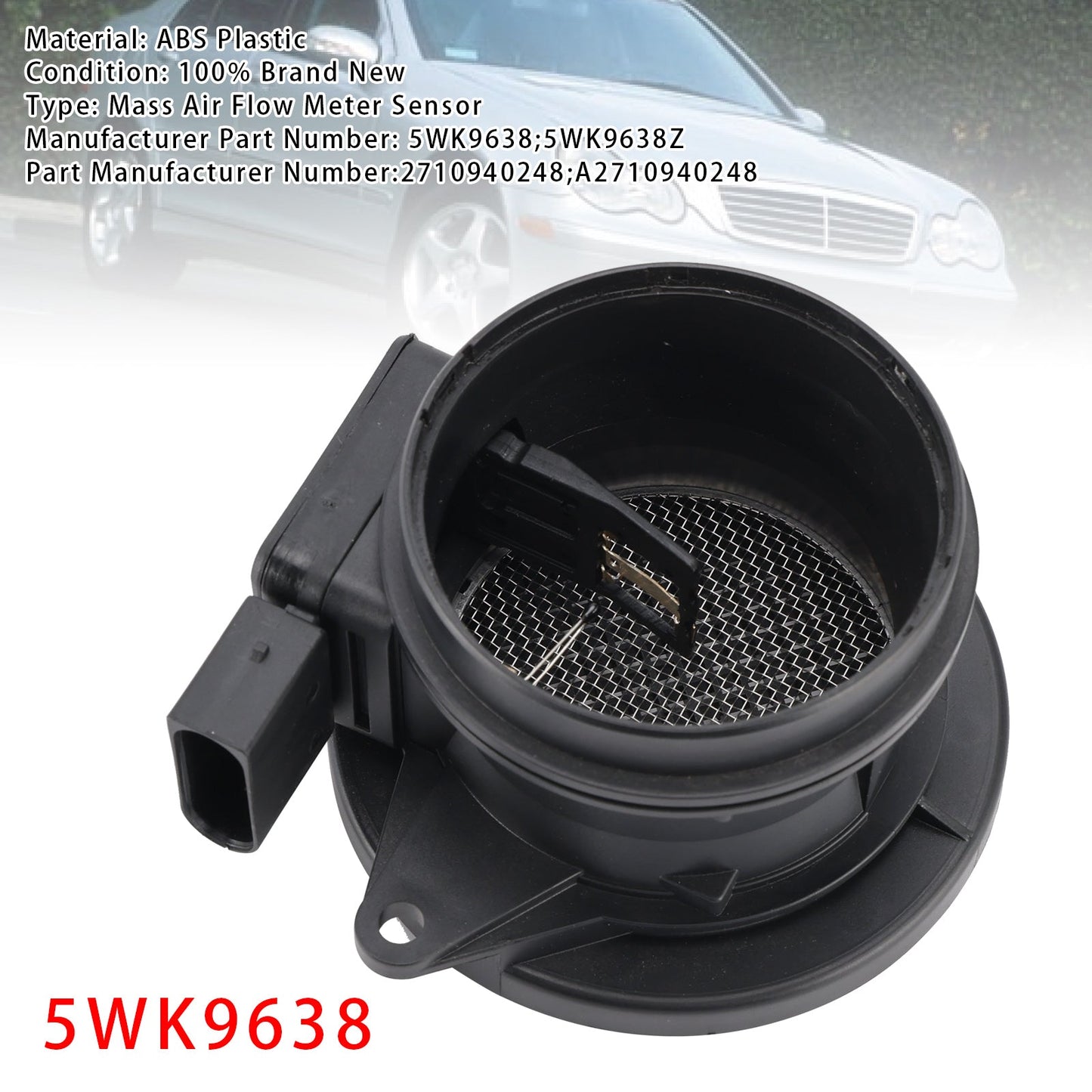 Mercedes-Benz W203 W211 C209 5WK9638 Mass Air Flow Meter Sensor