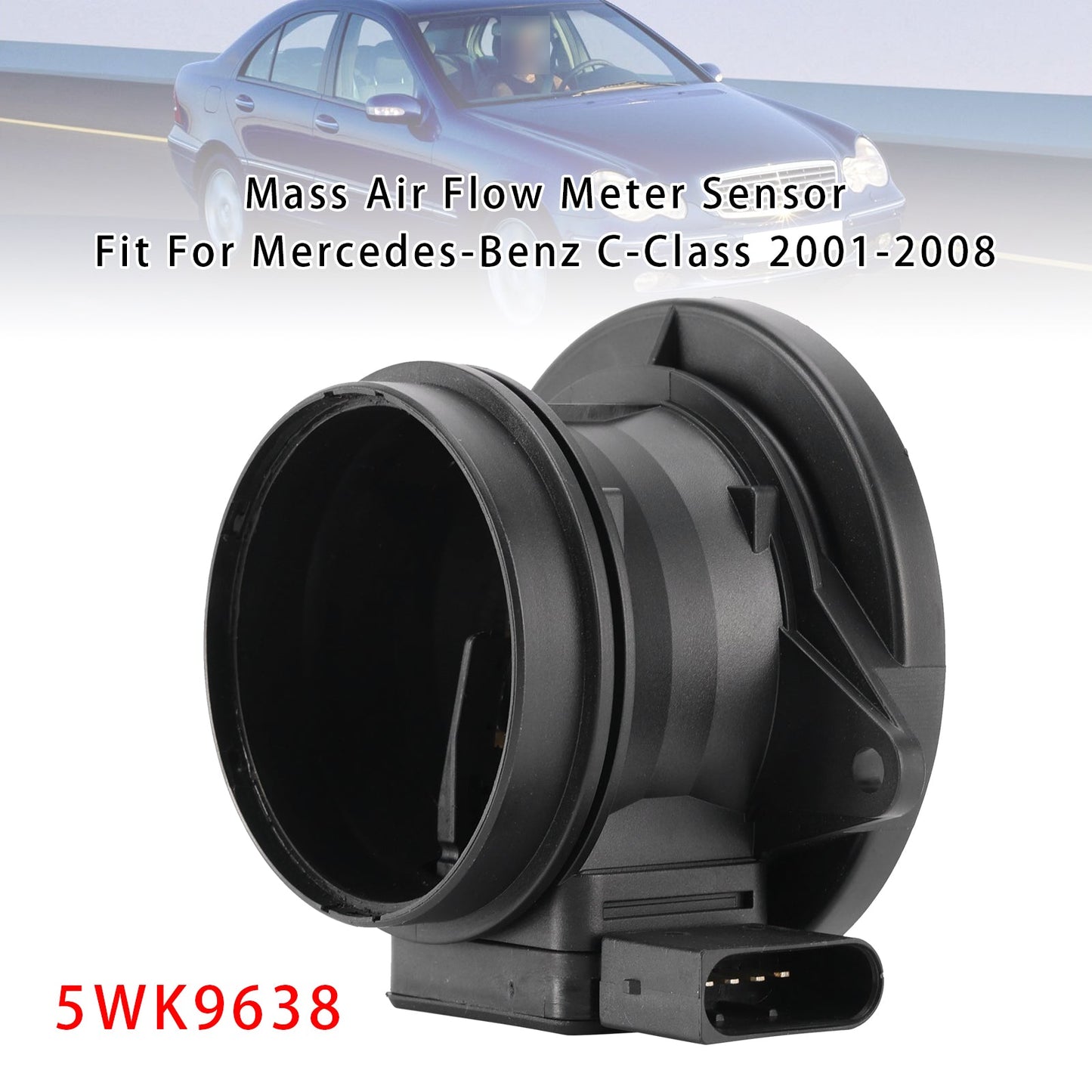 Mercedes-Benz W203 W211 C209 5WK9638 Mass Air Flow Meter Sensor
