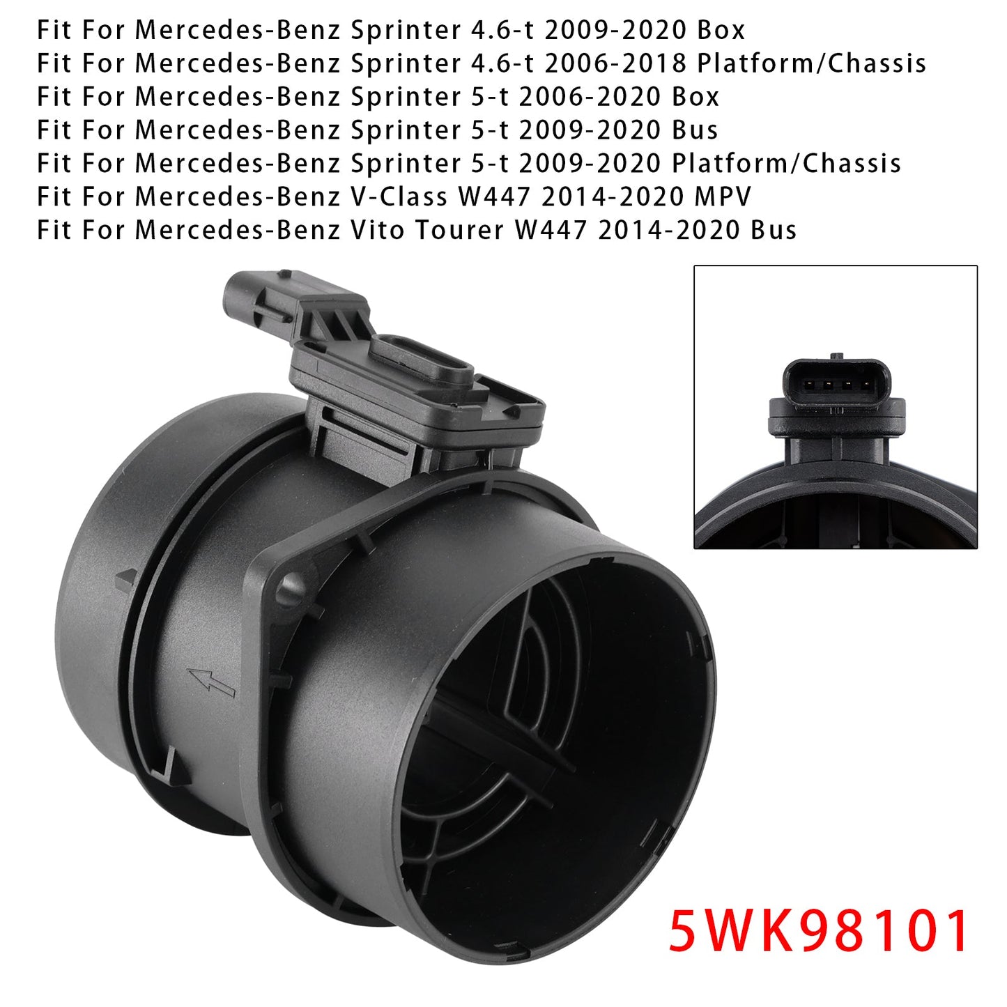 Mercedes-Benz W205 W176 GLC X253 5WK98101 Mass Air Flow Meter Sensor