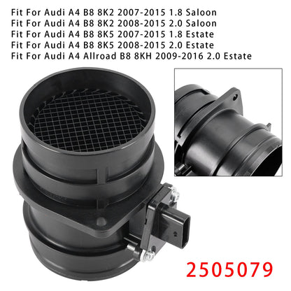 Audi A3 8P1 A4 B8 Q5 8RB TT 8J3 A6 C7 2505079 Mass Air Flow Meter Sensor