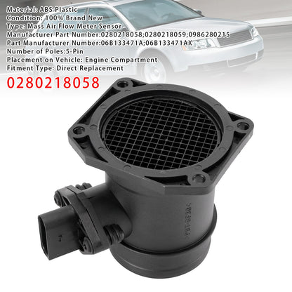 Audi A4 B6 B7 A6 C5 VW Passat 3B 2.0L 0280218058 Mass Air Flow Meter Sensor