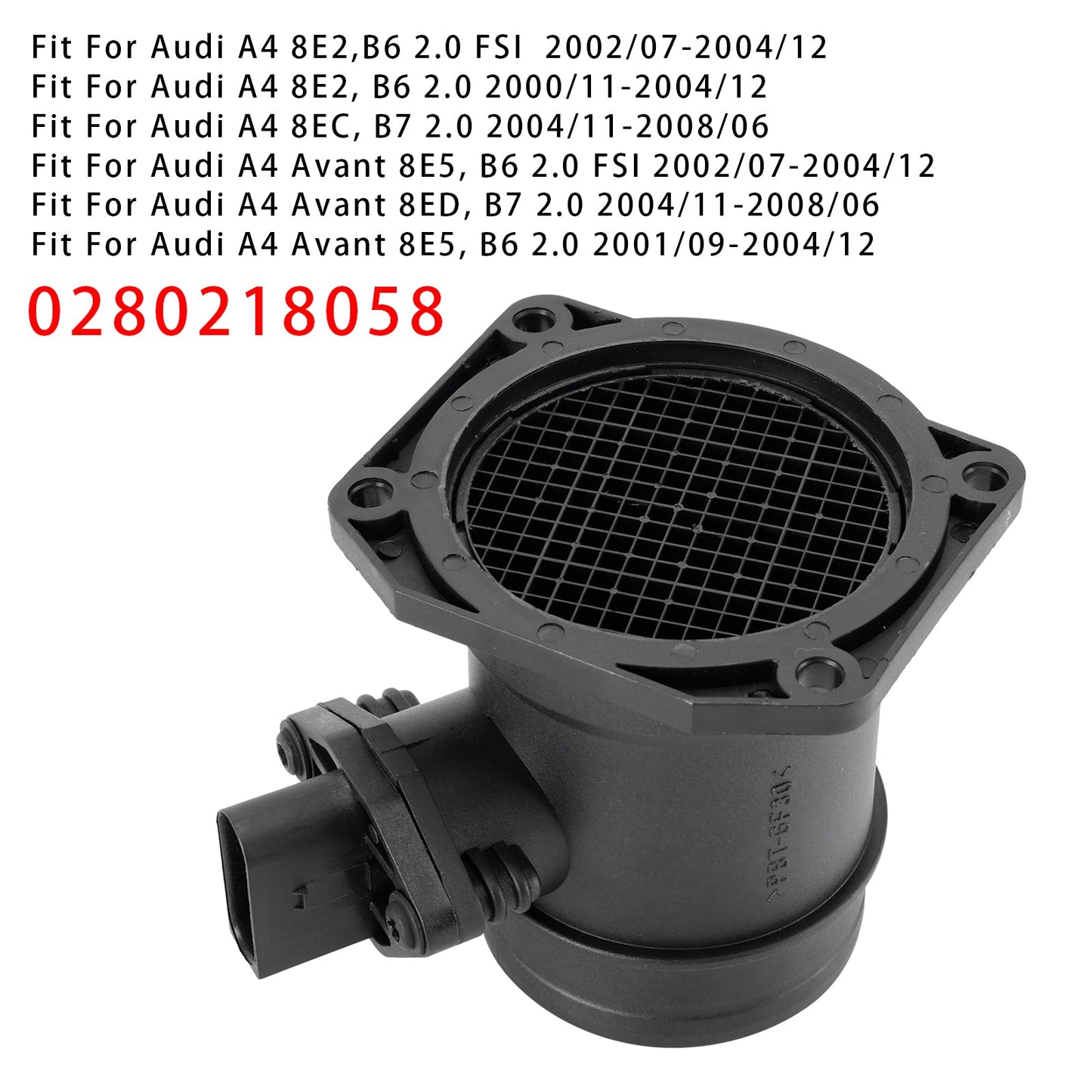 Audi A4 B6 B7 A6 C5 VW Passat 3B 2.0L 0280218058 Mass Air Flow Meter Sensor
