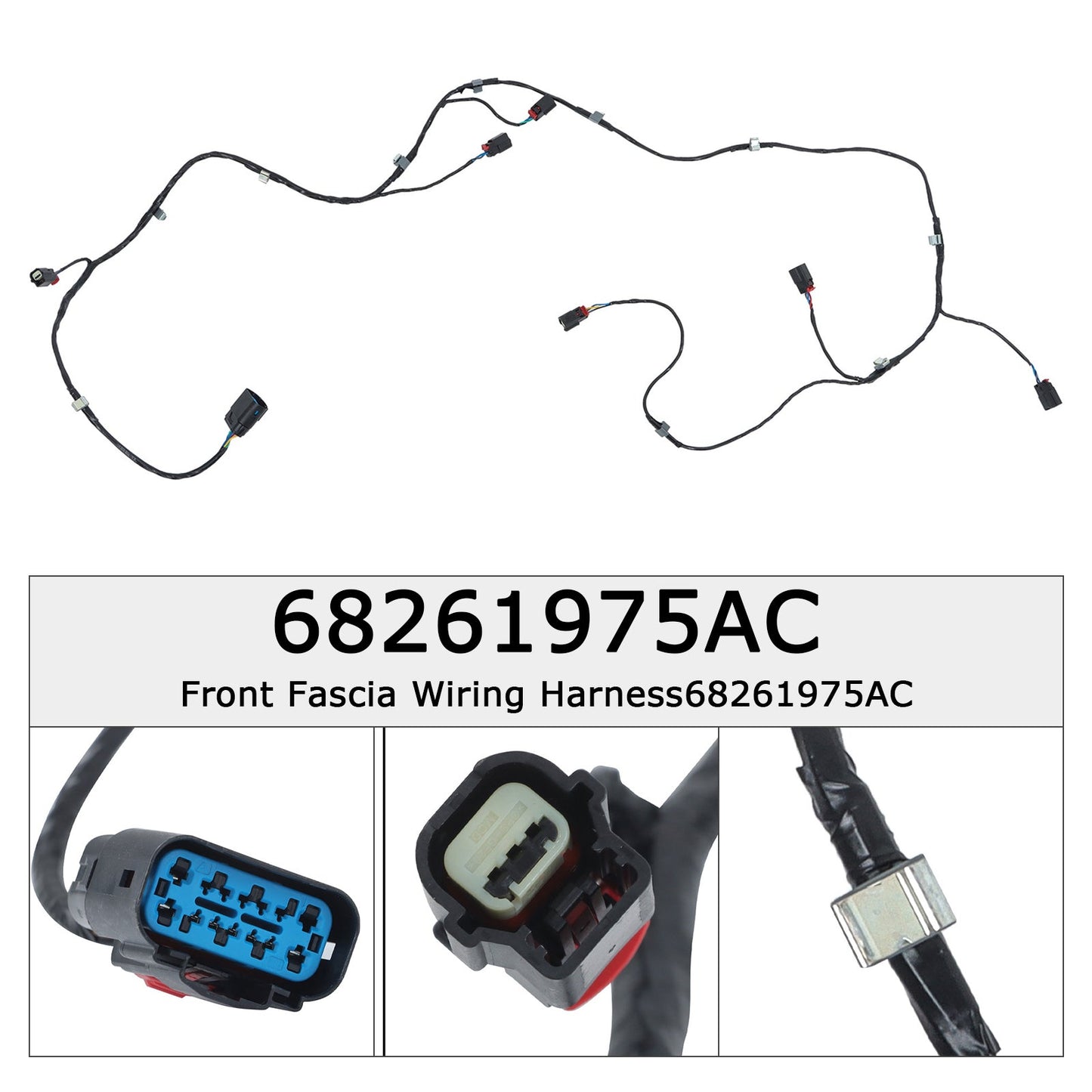 2016-2022 Jeep Grand Cherokee Front Fascia Wiring Harness 68261975AC 68261975AA