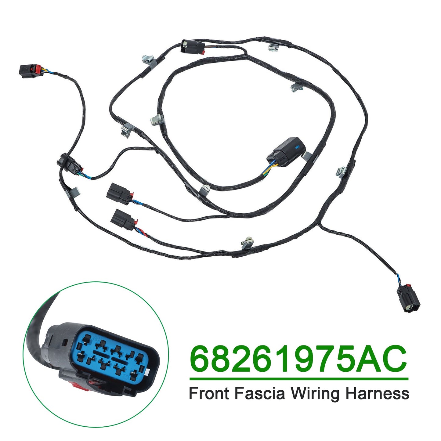 2016-2022 Jeep Grand Cherokee Front Fascia Wiring Harness 68261975AC 68261975AA