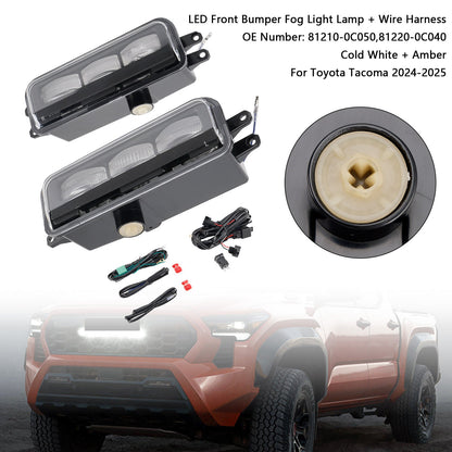 2024-2025 Toyota Tacoma LED Front Bumper Fog Light Lamp + Wire Harness