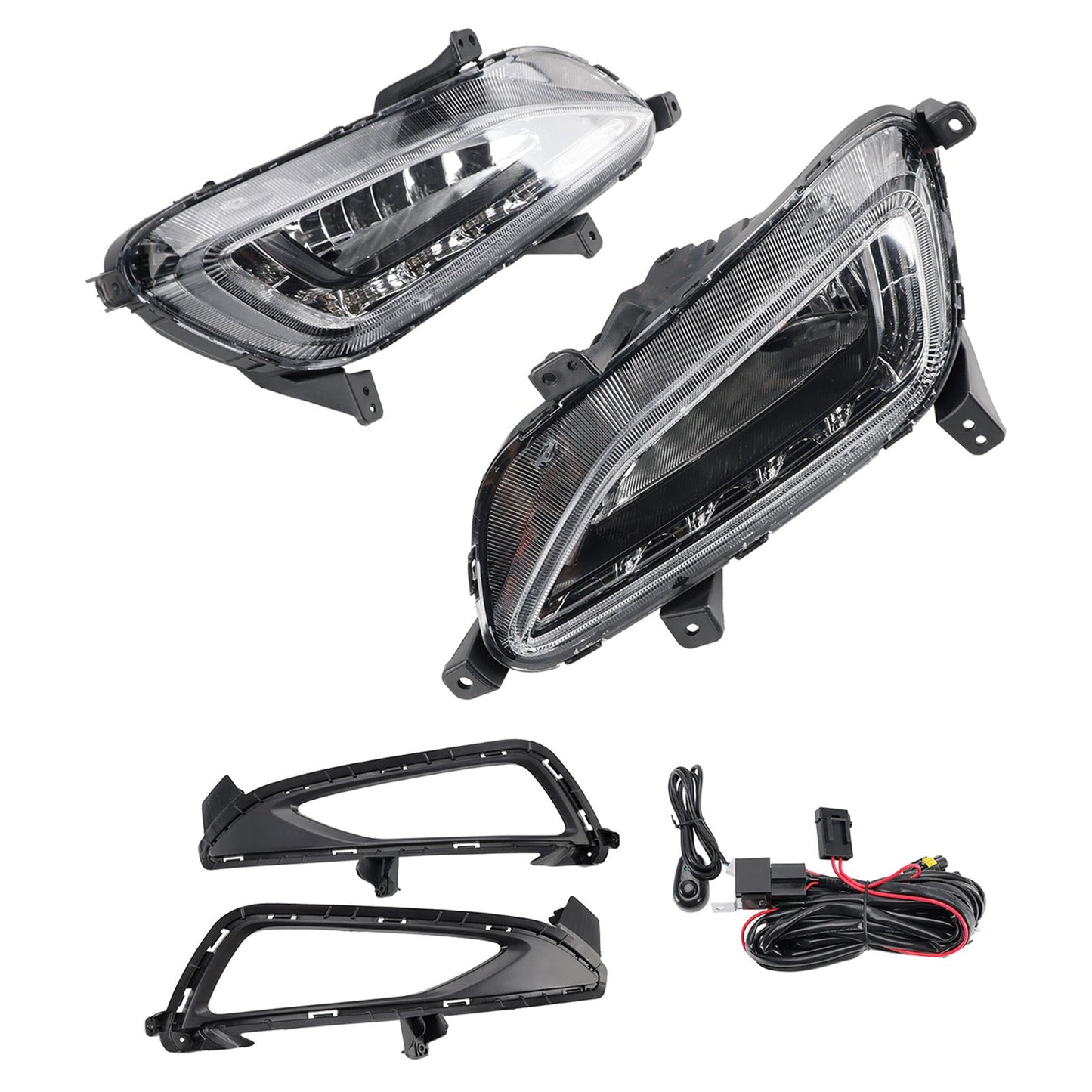 2016-2018 Hyundai Tucson LED Fog Light Daytime Running Lamp + Wire Harness