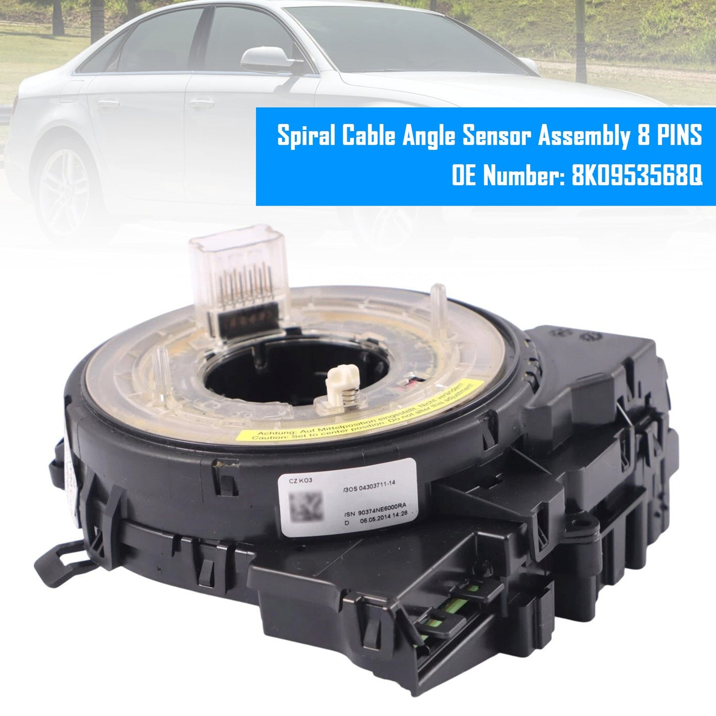 2009-2016 Audi A4 A5 8K0953568Q 8 PINS Spiral Cable Angle Sensor Assembly 8 PINS