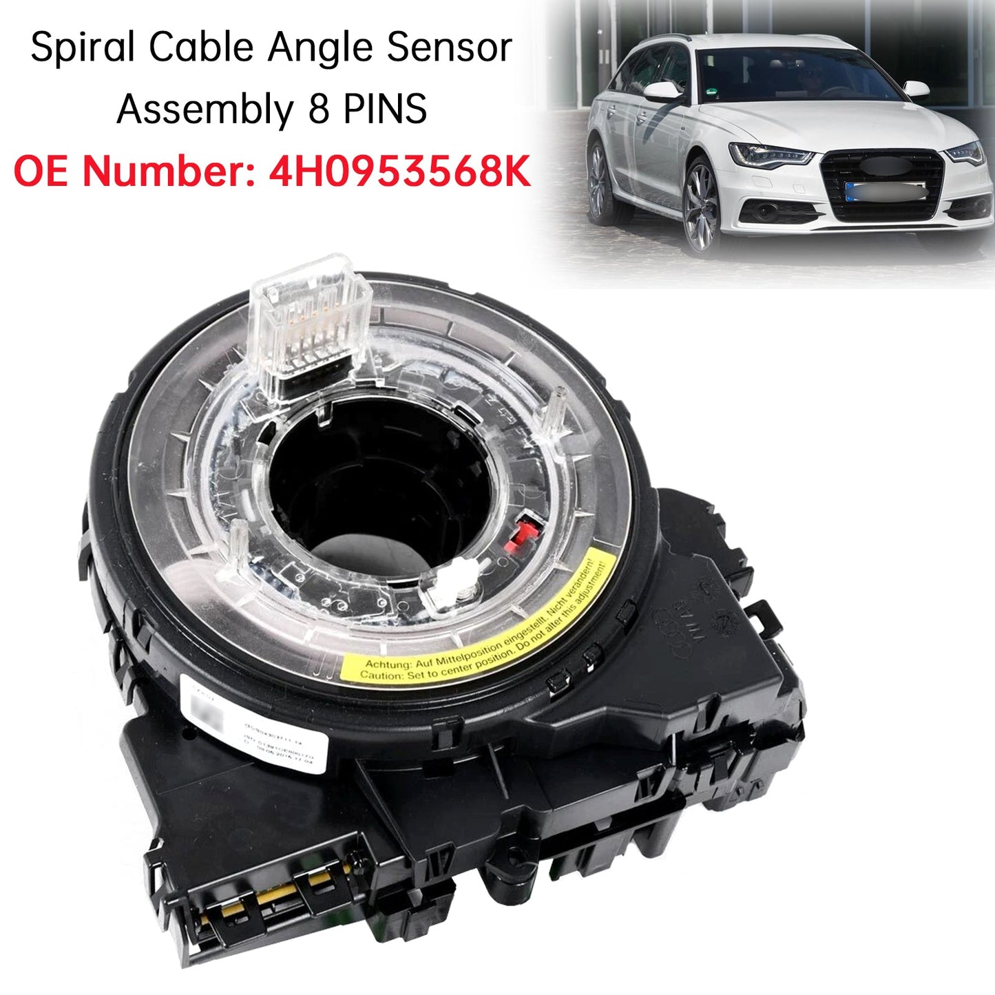 2012-2018 Audi A6 4G 4H0953568K Spiral 8 PINS Cable Angle Sensor Assembly