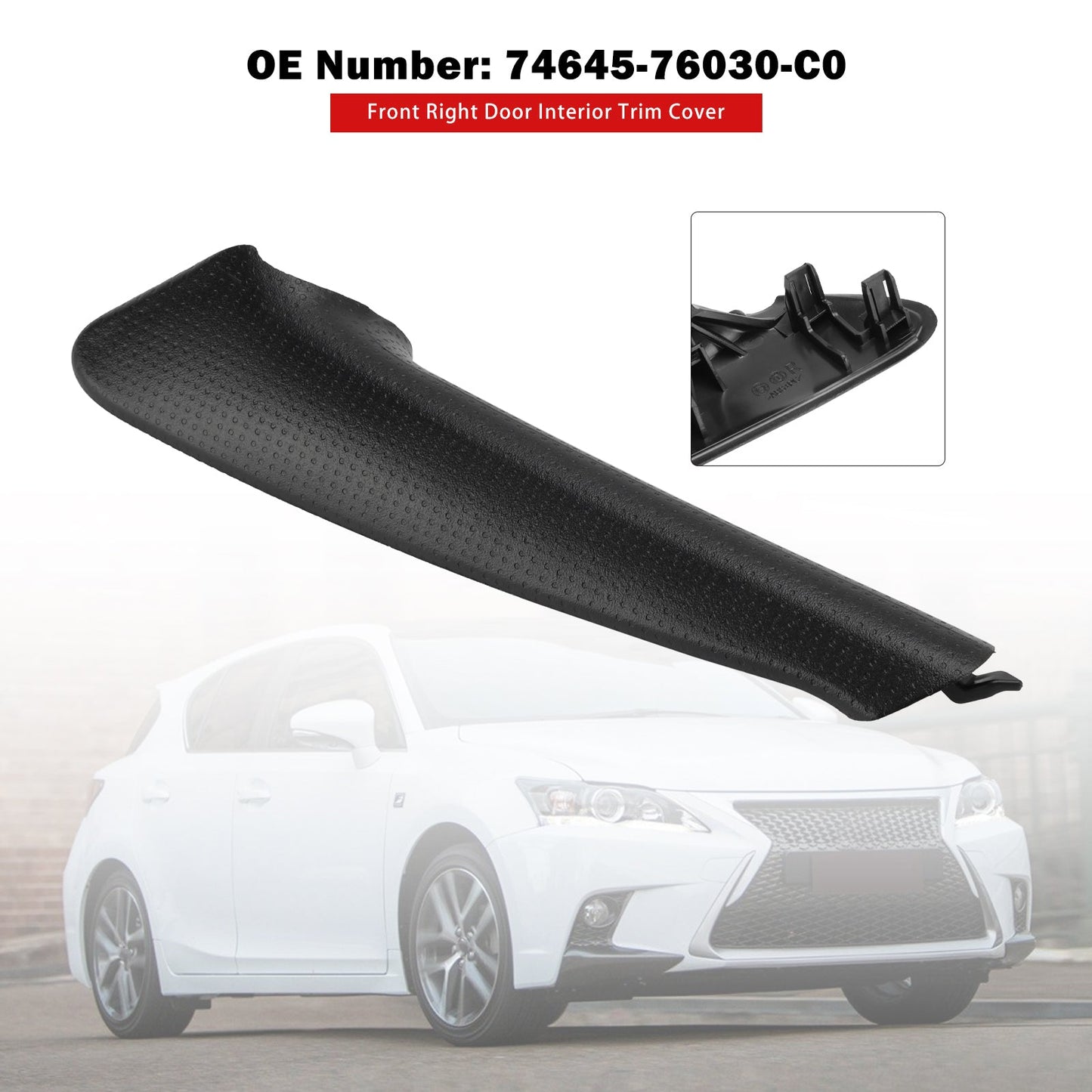 2011-2017 Lexus CT200H Front Right Door Interior Trim Cover 74645-76030-C0