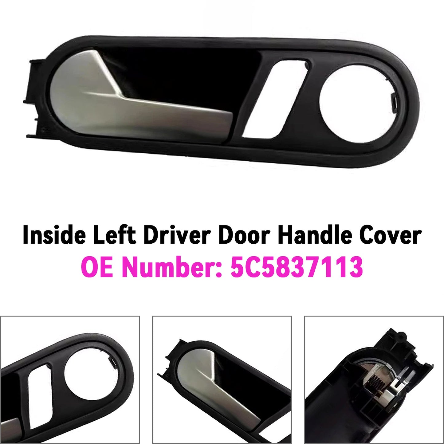 2012-2014 VW Beetle Inside Left Driver Door Handle Cover 5C5837113