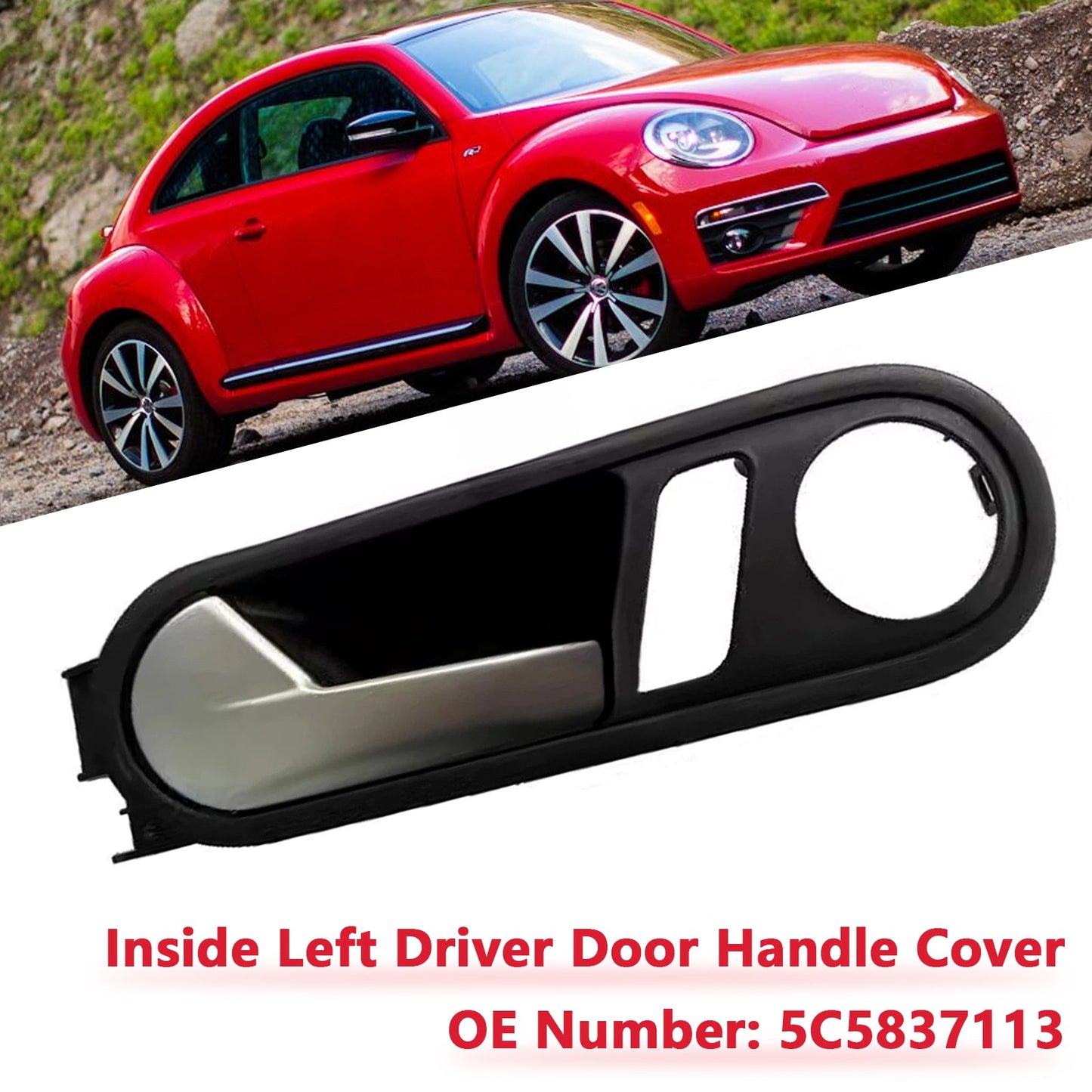 2012-2014 VW Beetle Inside Left Driver Door Handle Cover 5C5837113
