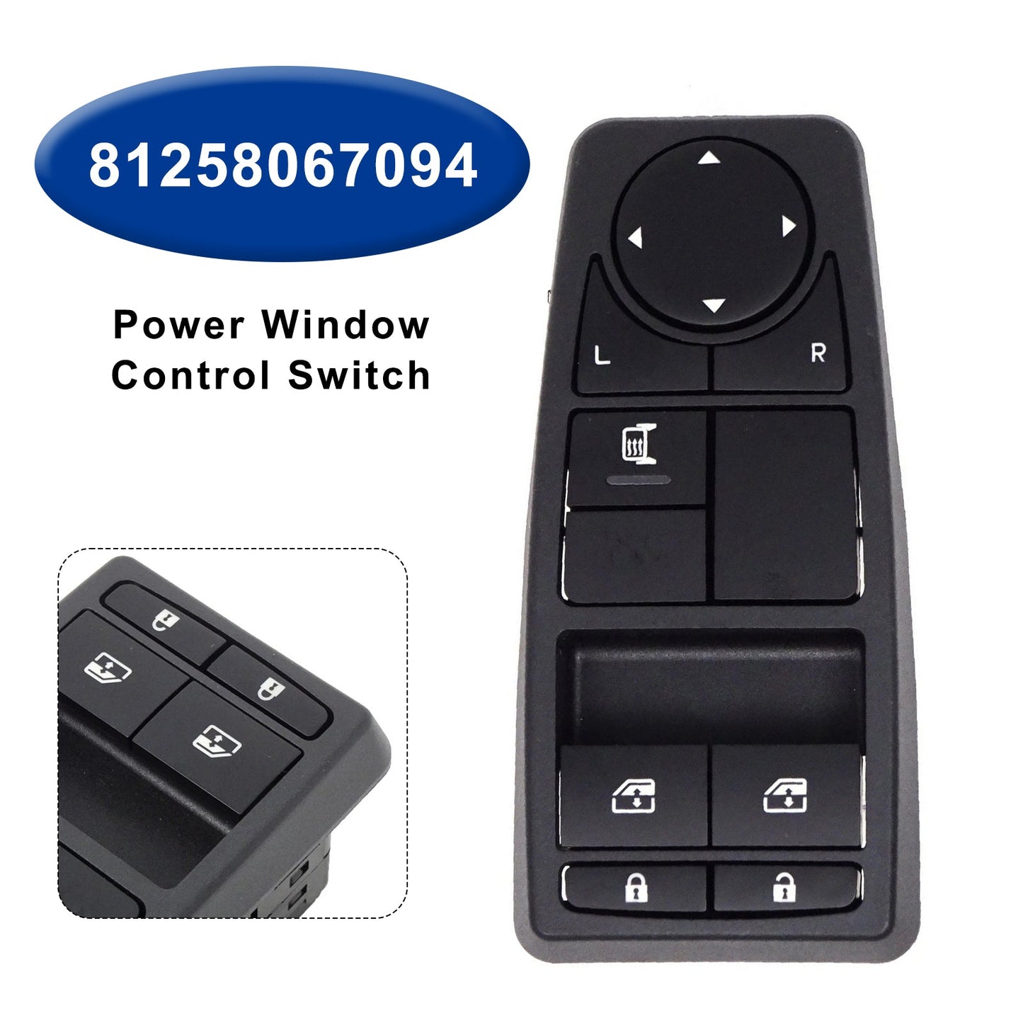 Man TGA TGS TGX 81258067109 Power Window Control Switch 81258067094