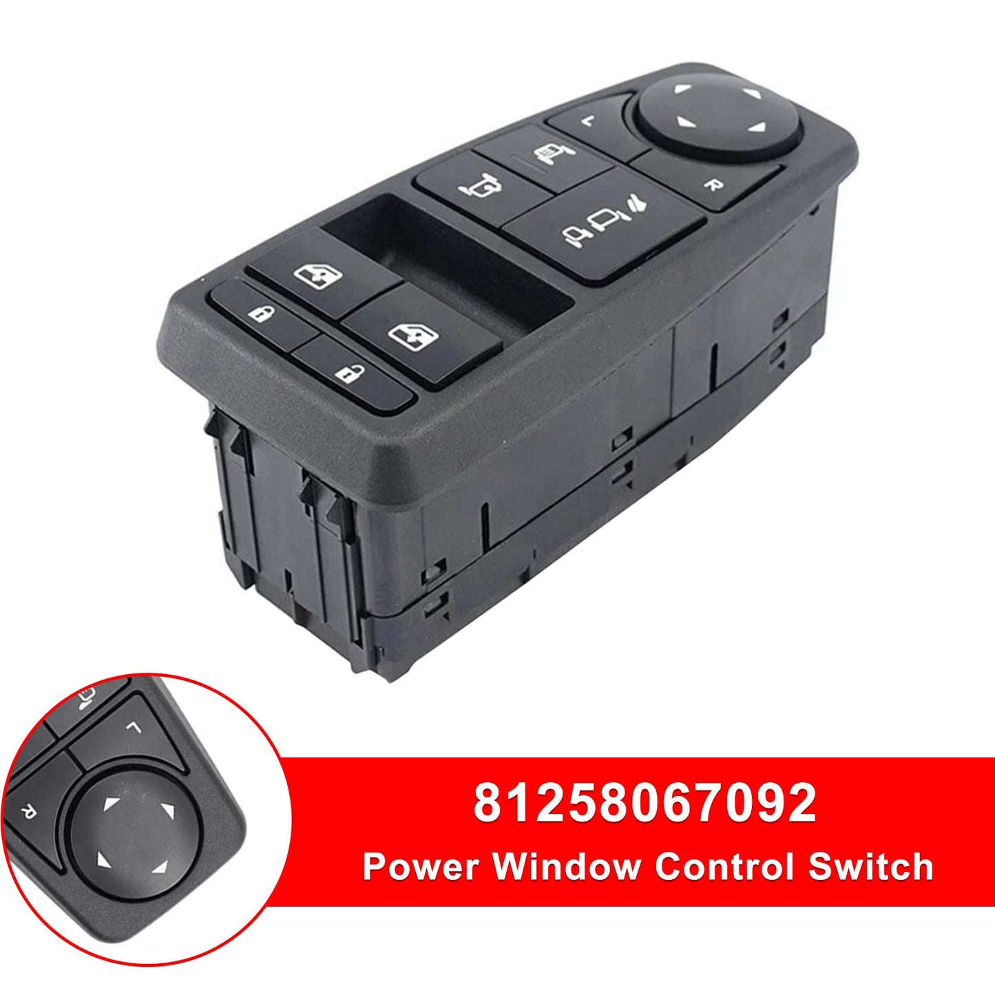 Man TGM TGX 81258067107 Power Window Control Switch 81258067092