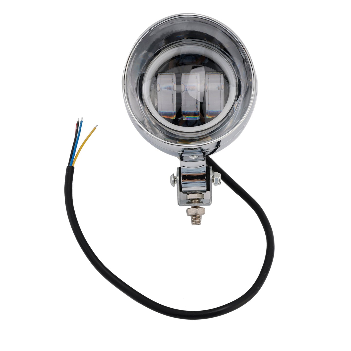 Motorcycle Beam Headlight Fog Lamp Custom Chrome Fits For Racer Bobber Chopper