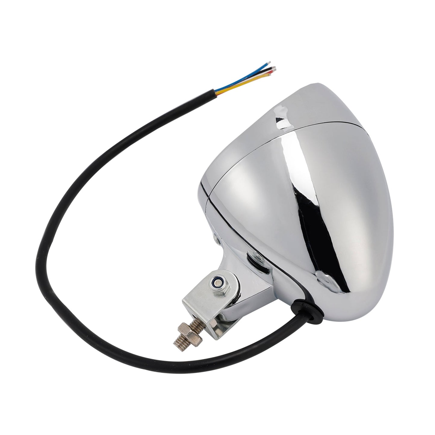 Motorcycle Beam Headlight Fog Lamp Custom Chrome Fits For Racer Bobber Chopper