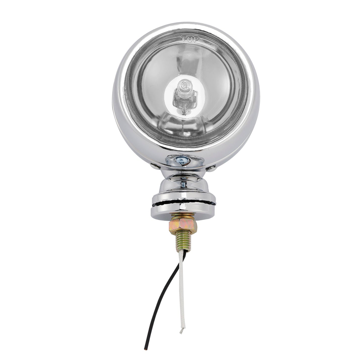 Motorcycle Beam Headlight Fog Lamp Custom Chrome Fits For Racer Bobber Chopper