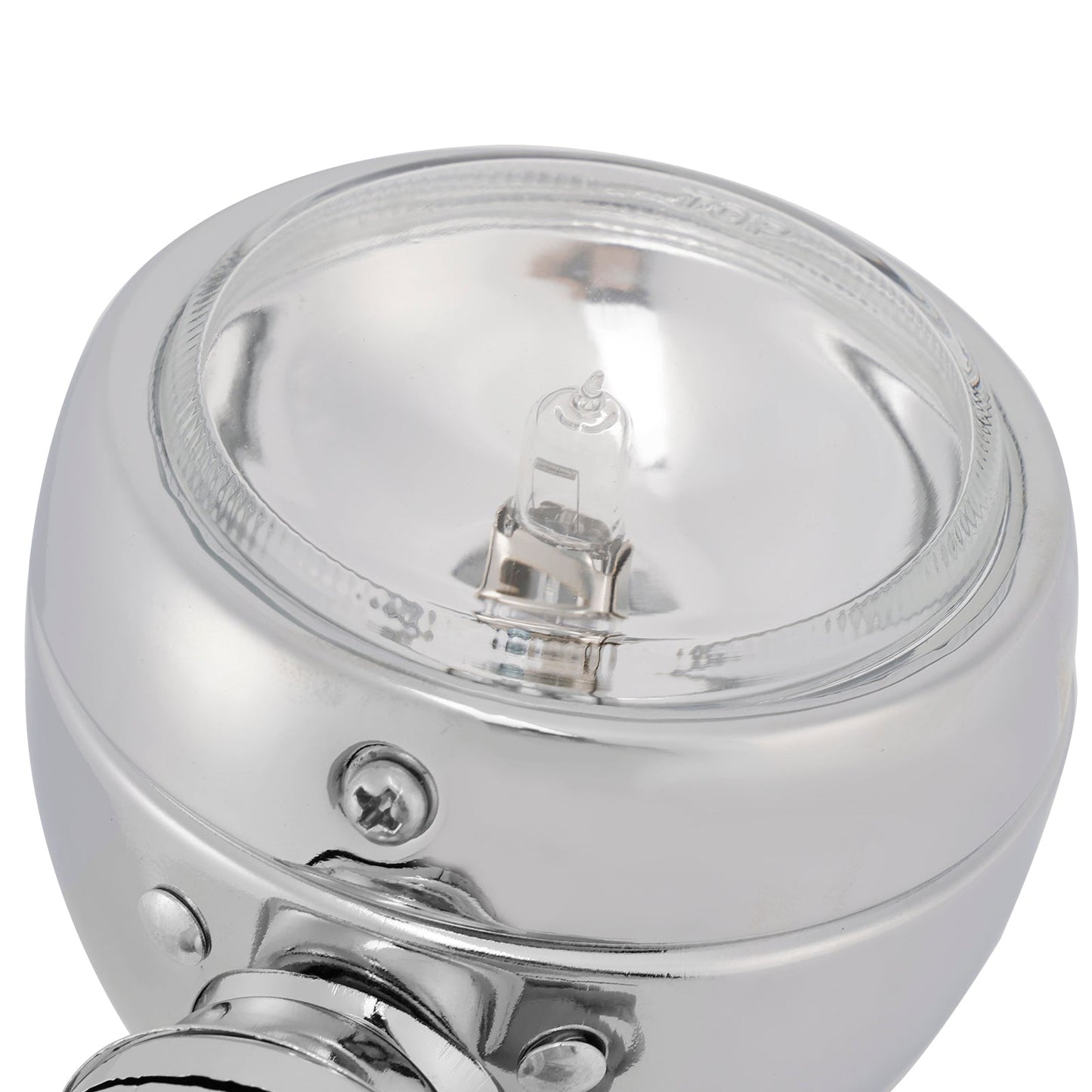 Motorcycle Beam Headlight Fog Lamp Custom Chrome Fits For Racer Bobber Chopper