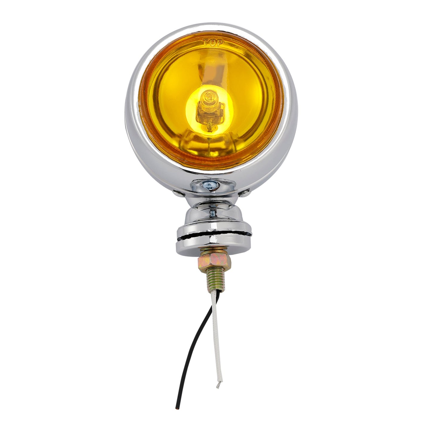 Motorcycle Beam Headlight Fog Lamp Custom Chrome Fits For Racer Bobber Chopper
