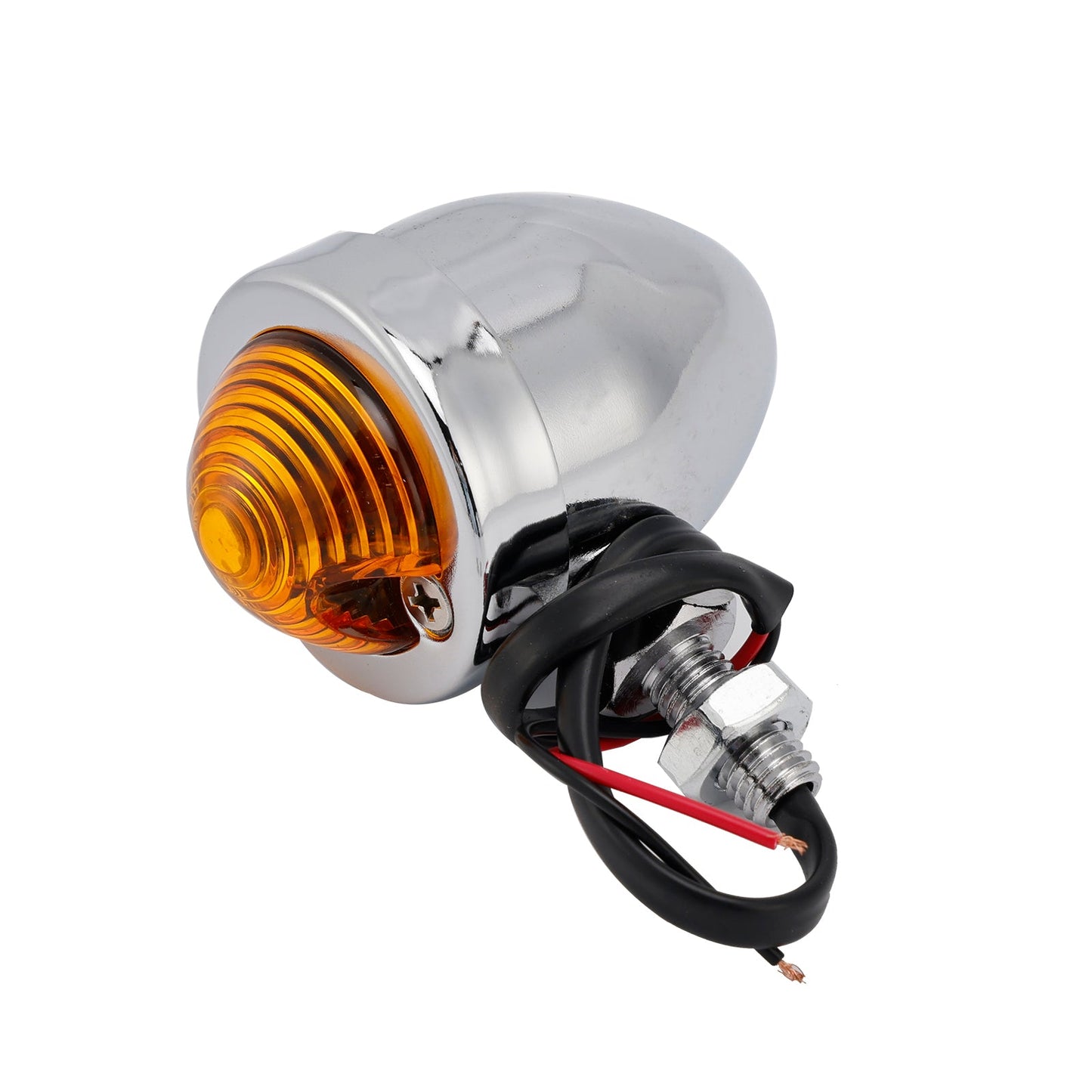 Motorcycle Beam Headlight Fog Lamp Custom Chrome Fits For Racer Bobber Chopper