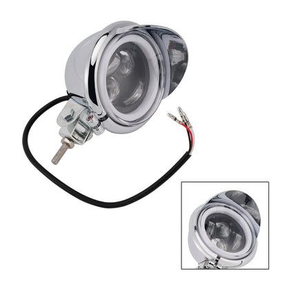 Racer Bobber Chopper Motor Cycle Beam Headlight Fog Lamp Custom Chrome Fits For Racer Bobber Chopper