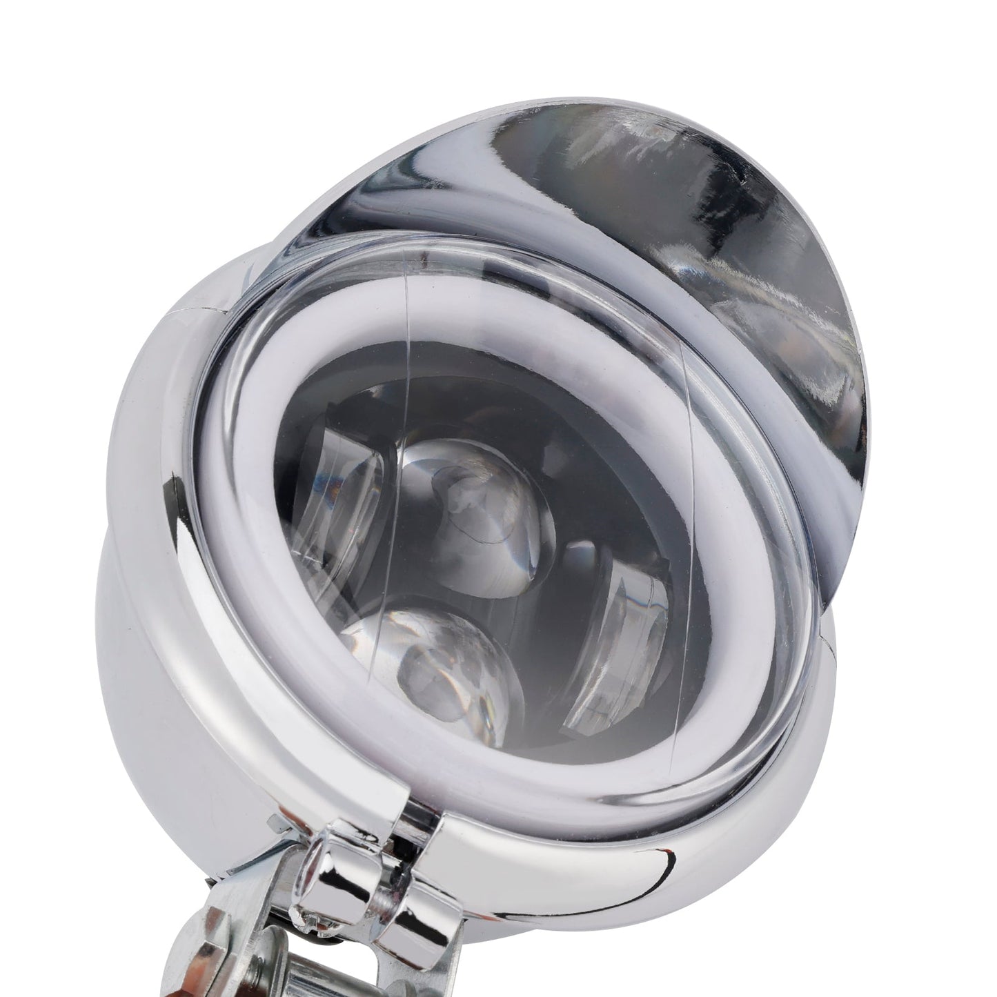 Racer Bobber Chopper Motor Cycle Beam Headlight Fog Lamp Custom Chrome Fits For Racer Bobber Chopper