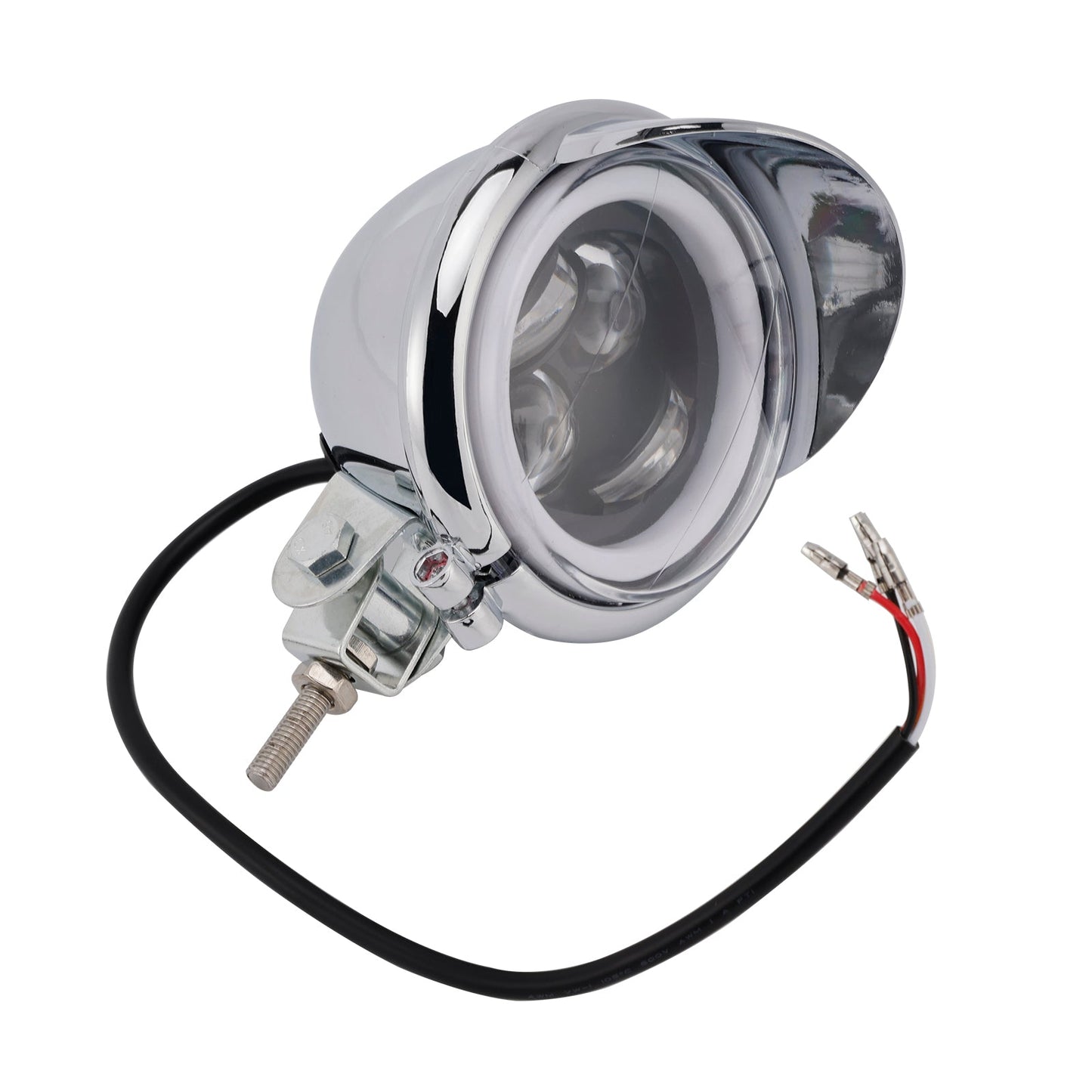 Racer Bobber Chopper Motor Cycle Beam Headlight Fog Lamp Custom Chrome Fits For Racer Bobber Chopper