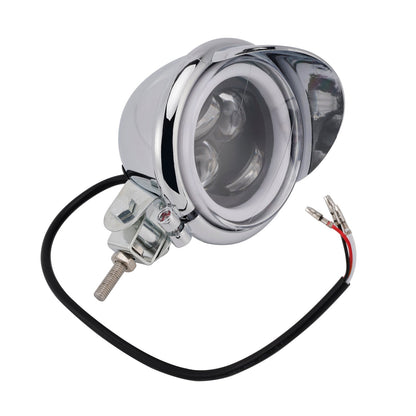 Racer Bobber Chopper Motor Cycle Beam Headlight Fog Lamp Custom Chrome Fits For Racer Bobber Chopper
