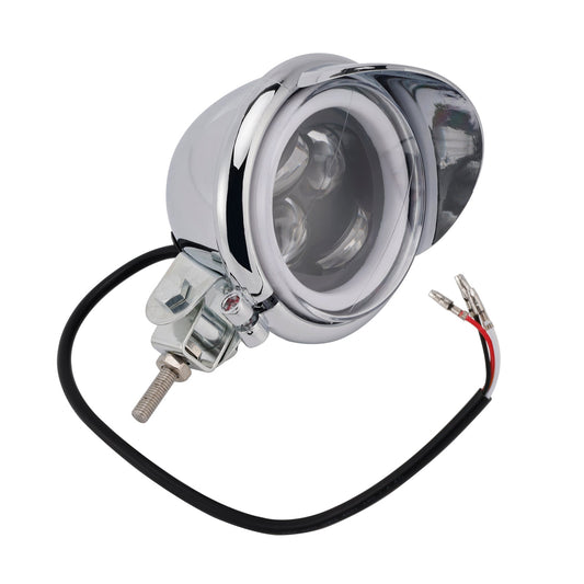 Racer Bobber Chopper Motor Cycle Beam Headlight Fog Lamp Custom Chrome Fits For Racer Bobber Chopper