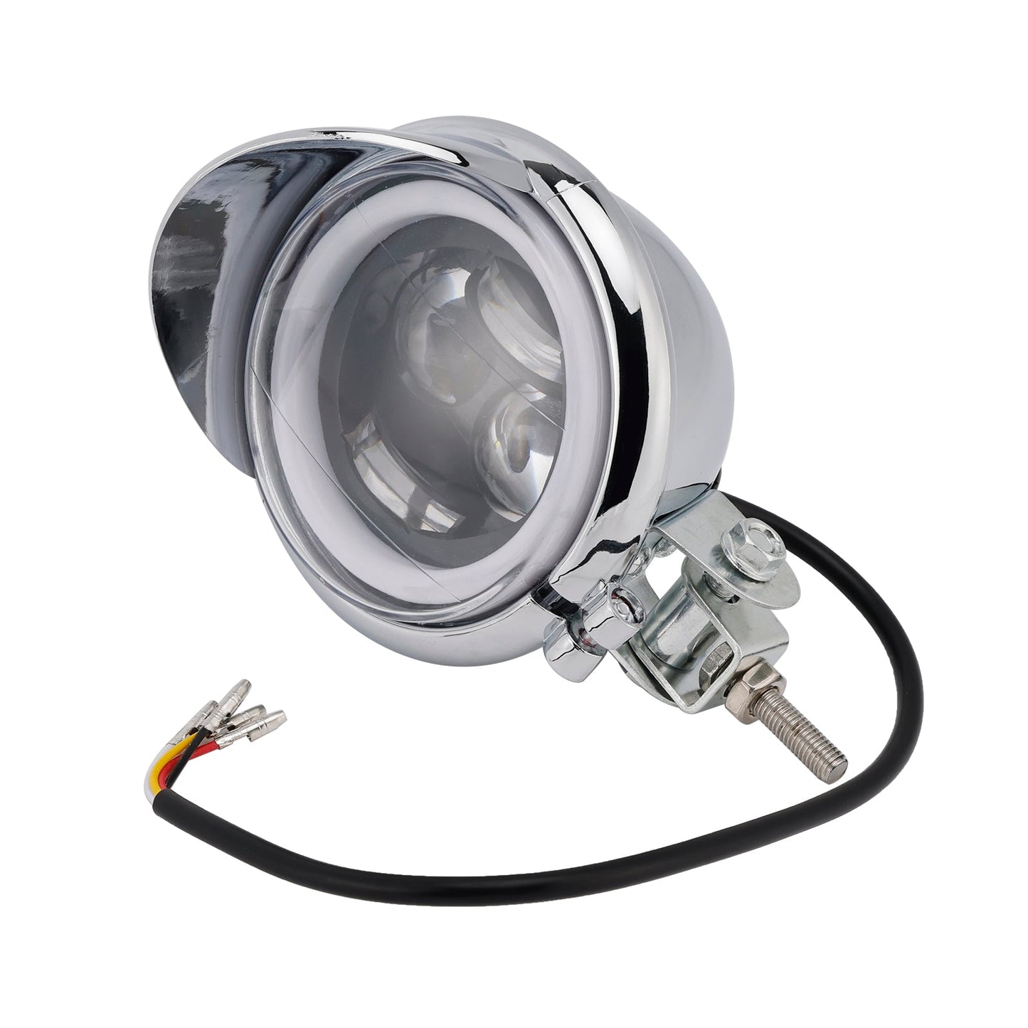 Racer Bobber Chopper Motor Cycle Beam Headlight Fog Lamp Custom Chrome Fits For Racer Bobber Chopper